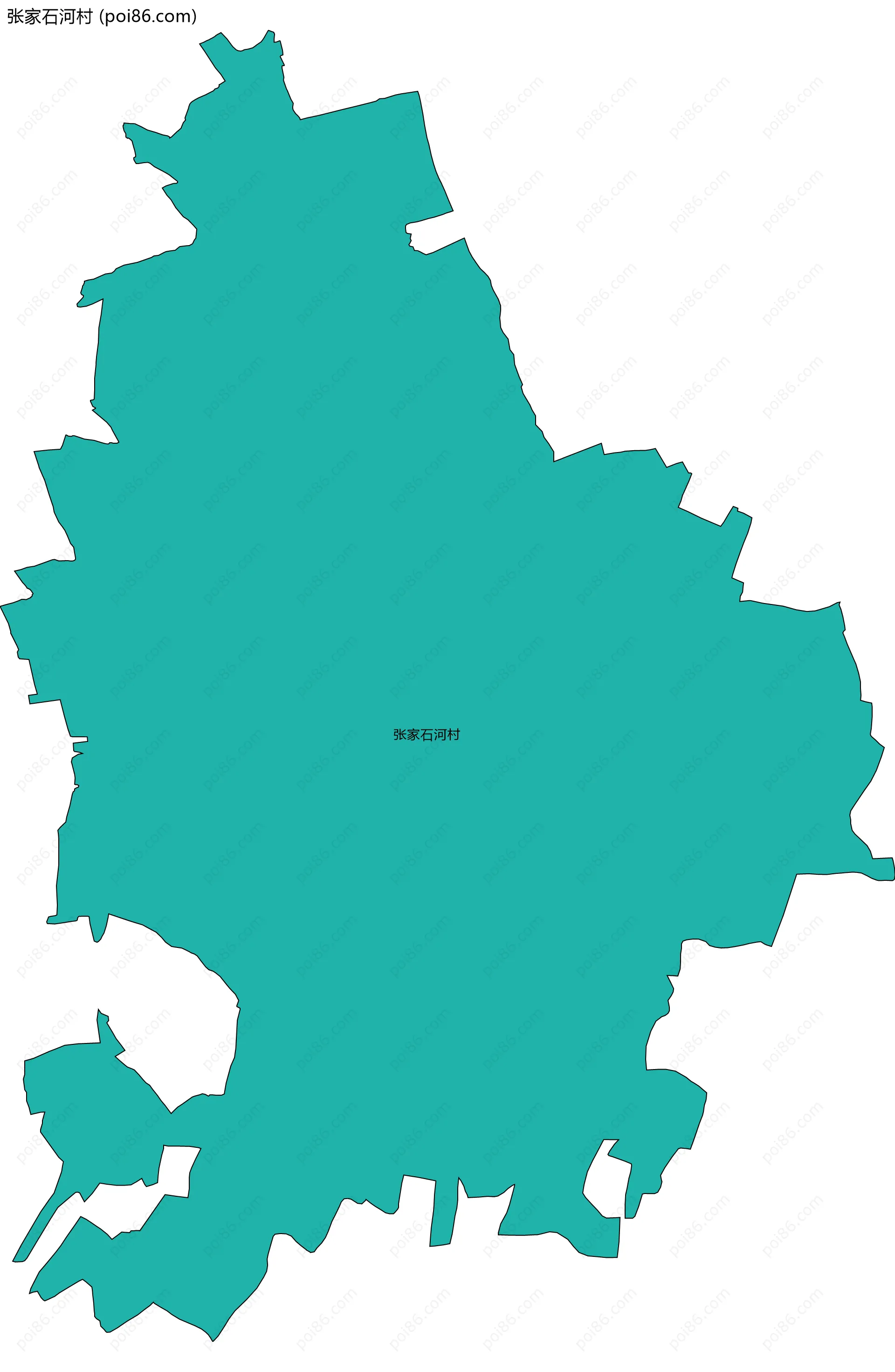 张家石河村边界地图
