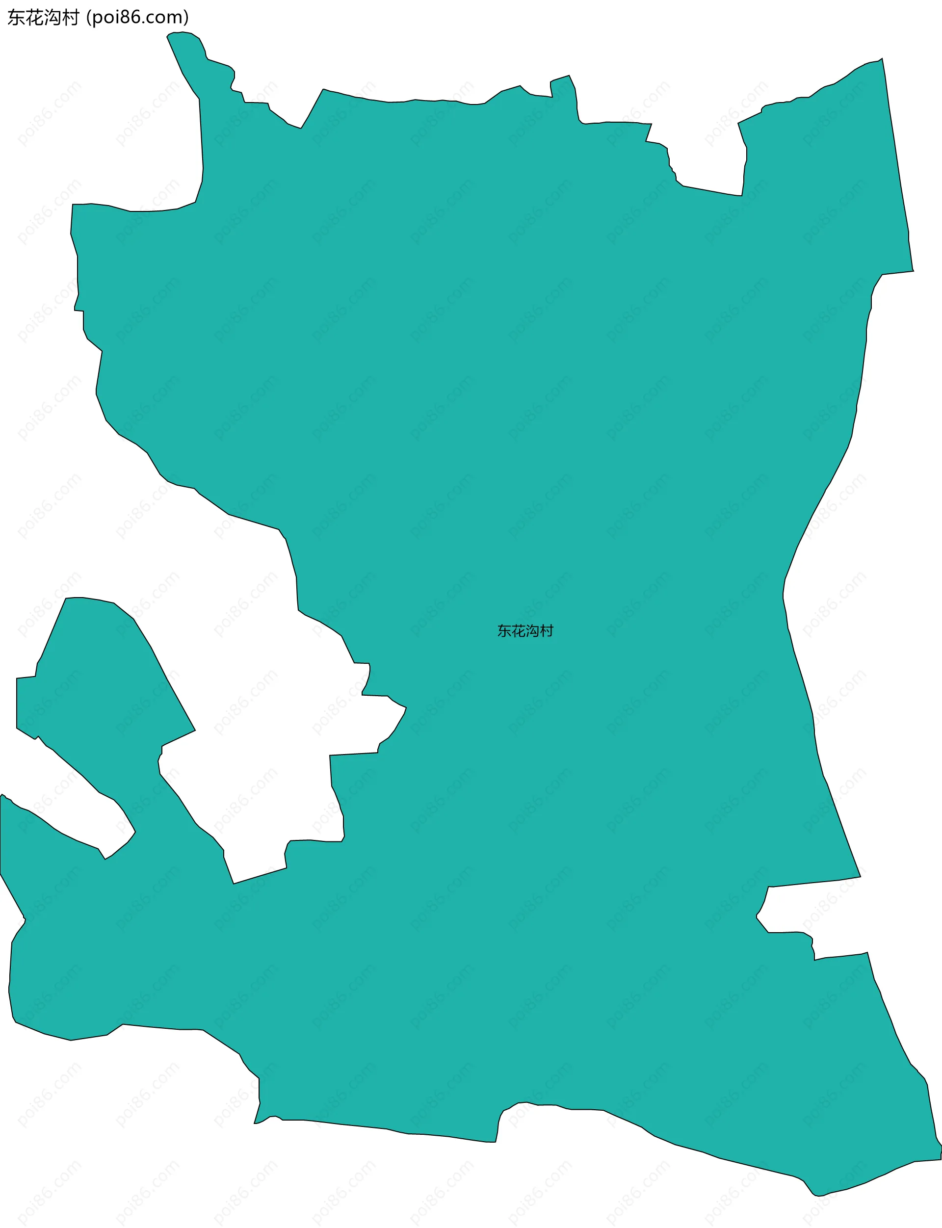 东花沟村边界地图