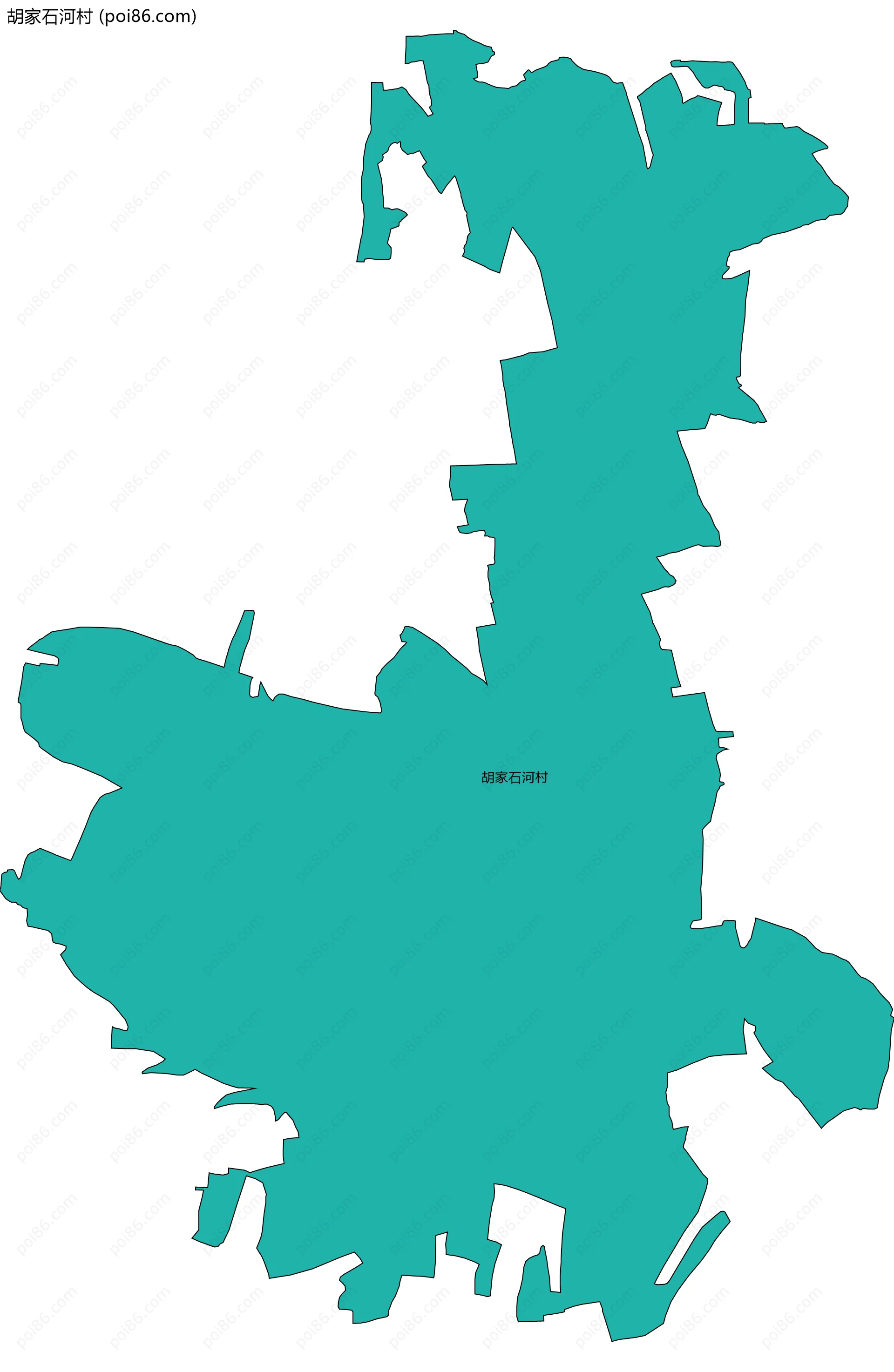 胡家石河村边界地图