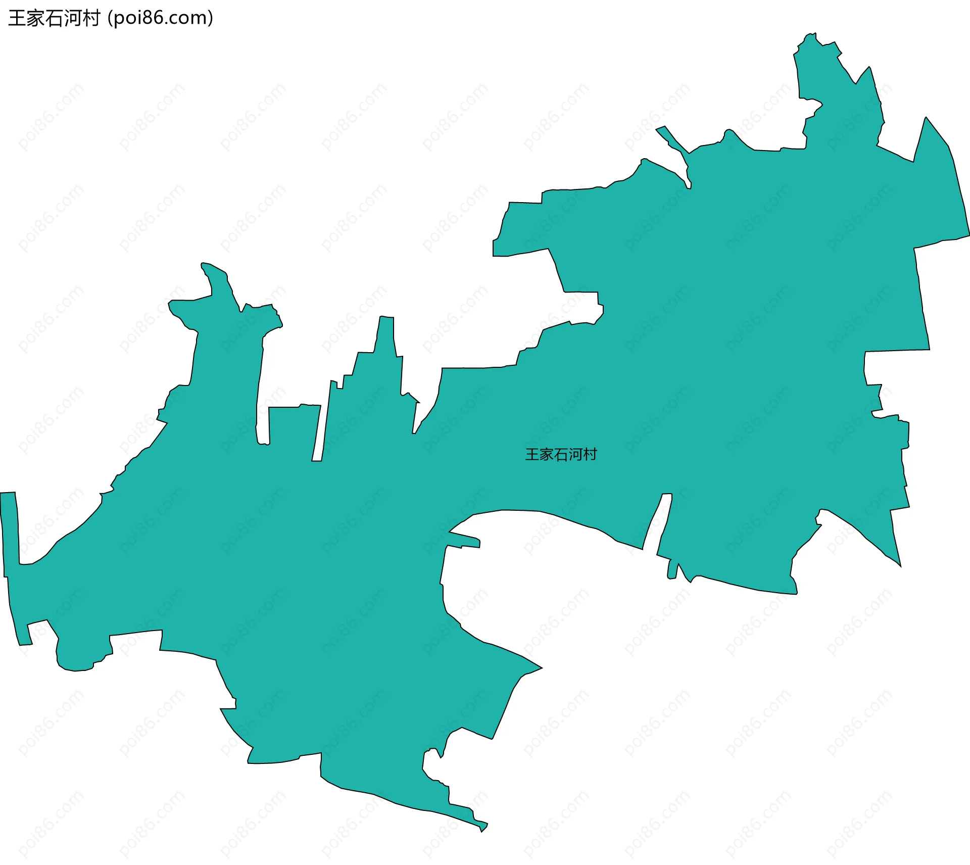 王家石河村边界地图