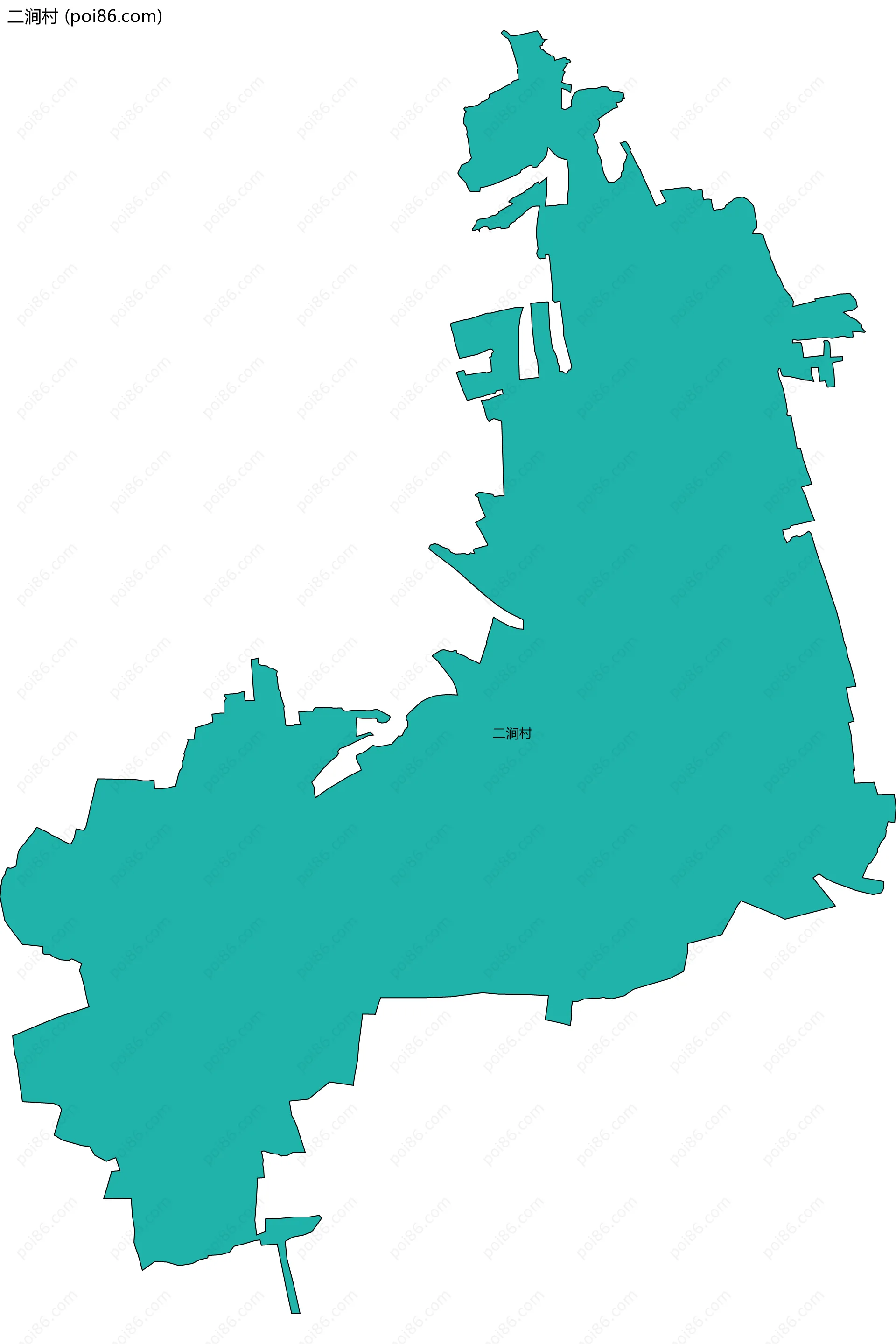 二涧村边界地图