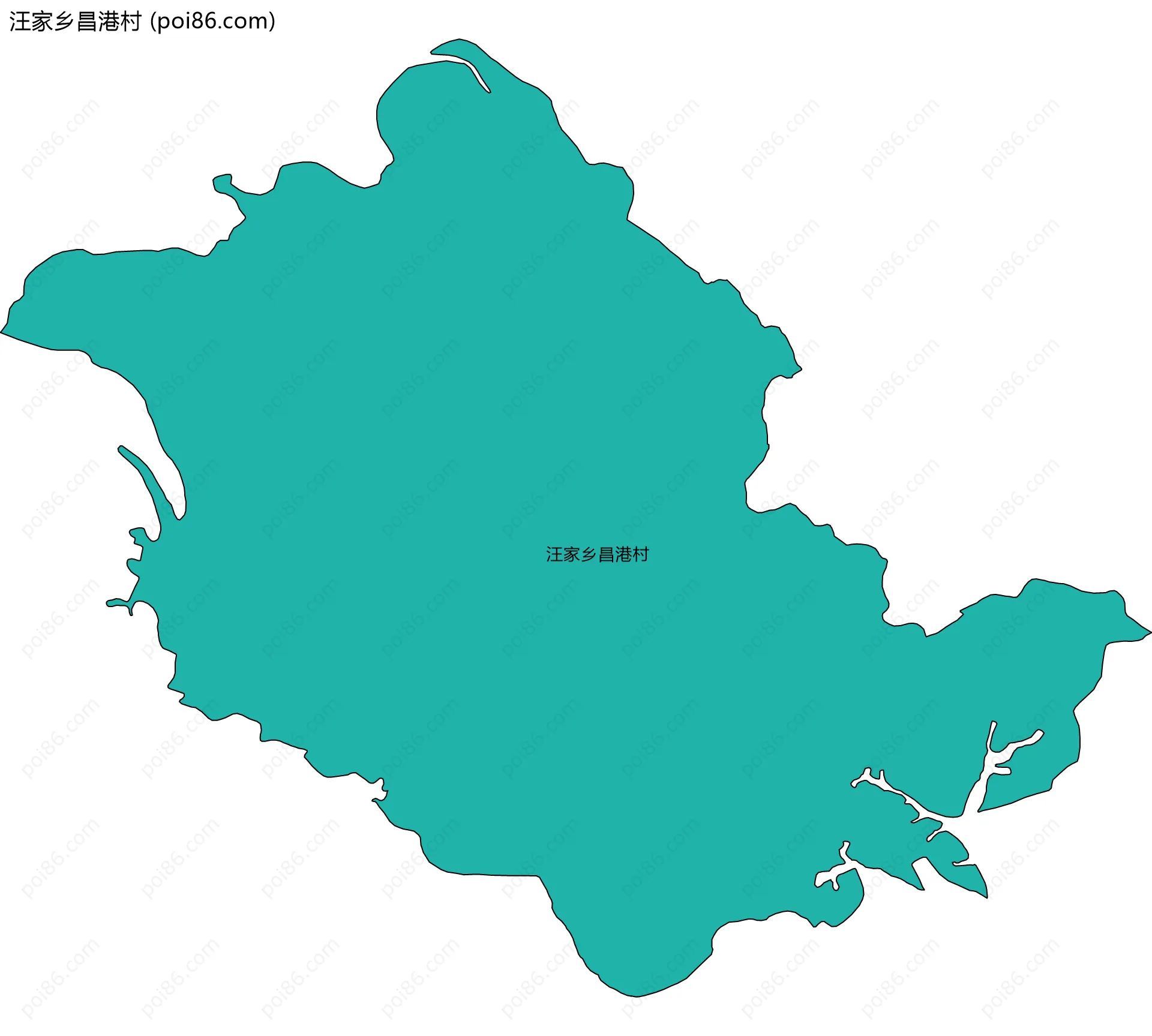 汪家乡昌港村边界地图