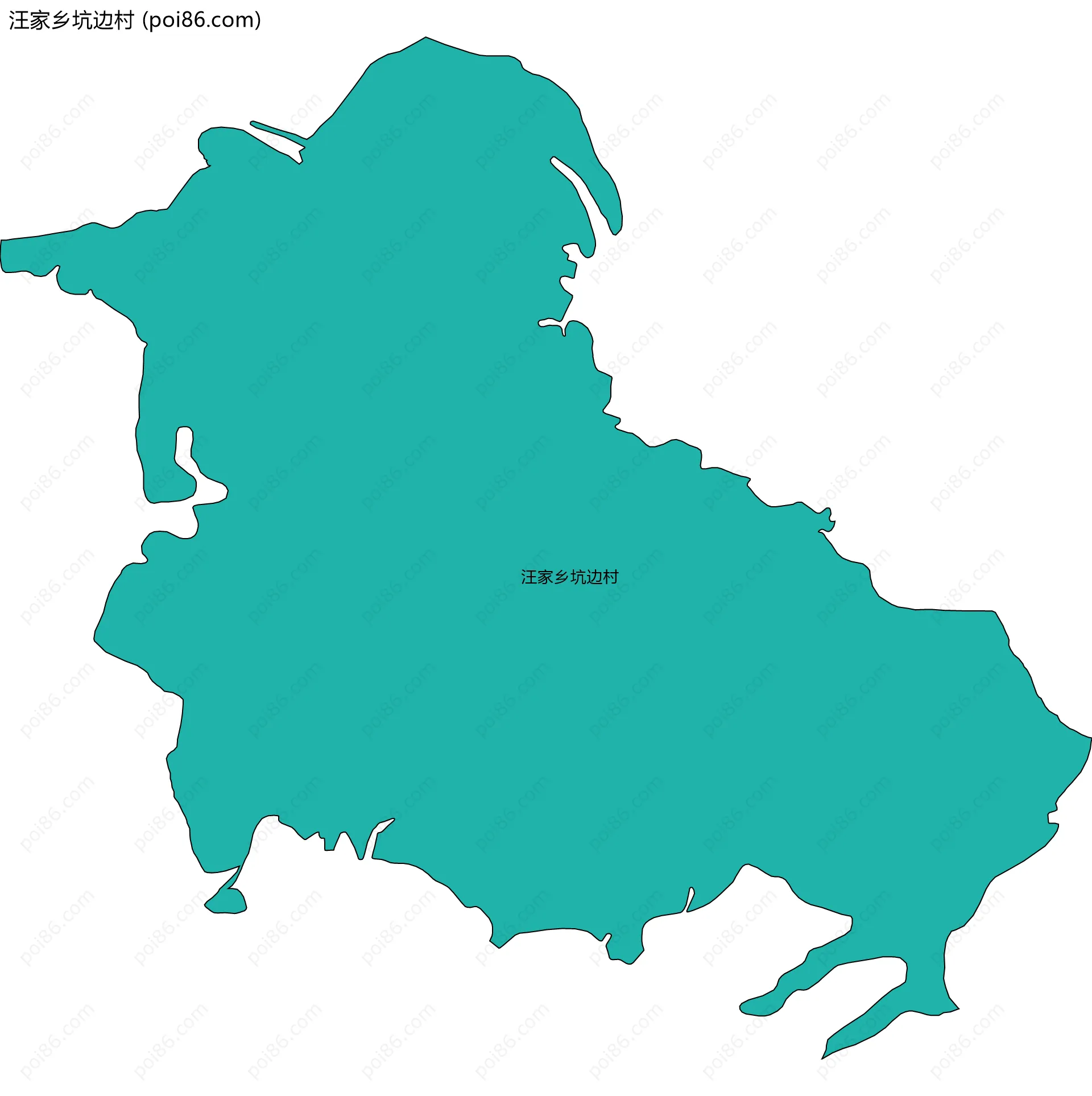 汪家乡坑边村边界地图