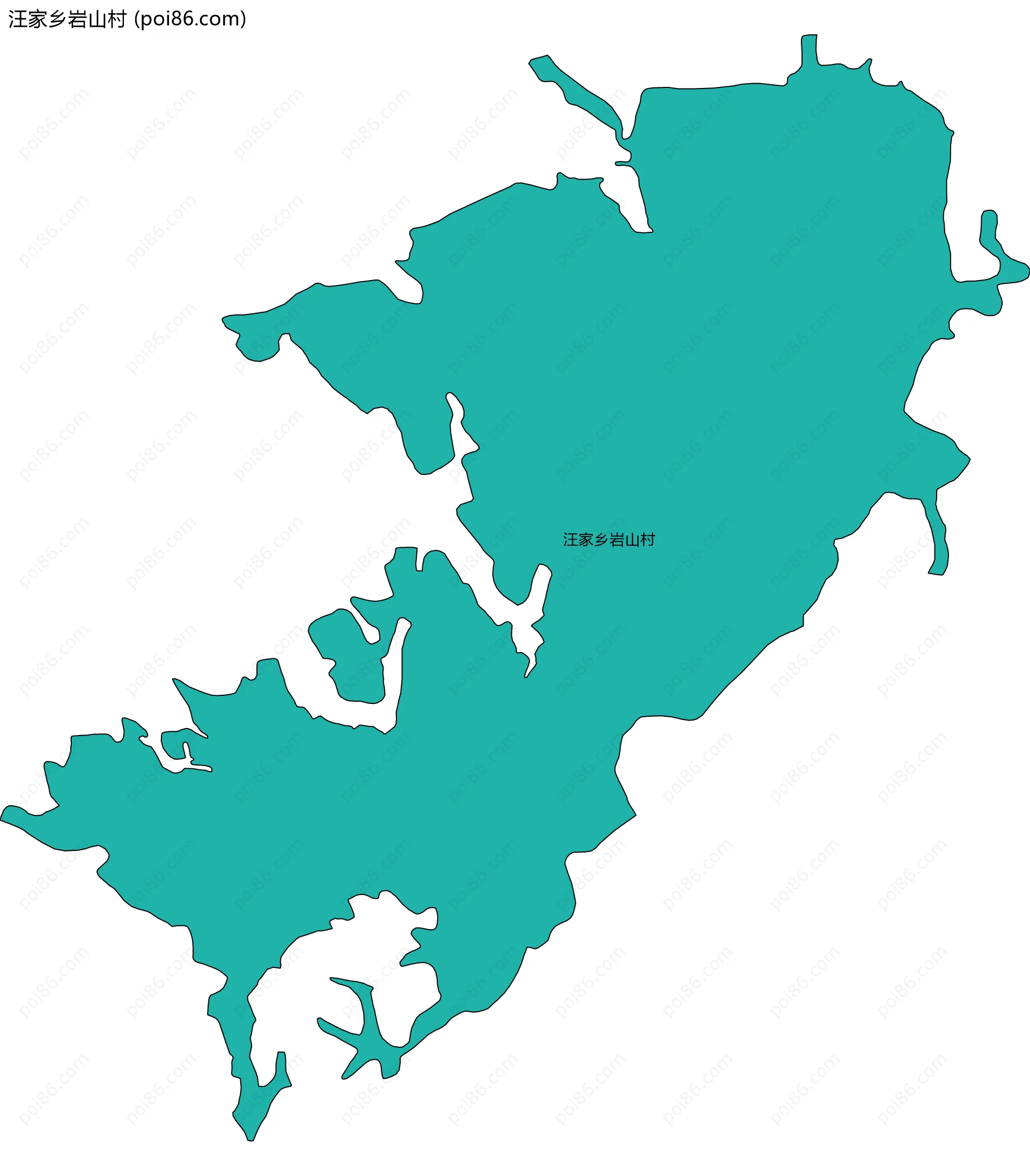 汪家乡岩山村边界地图