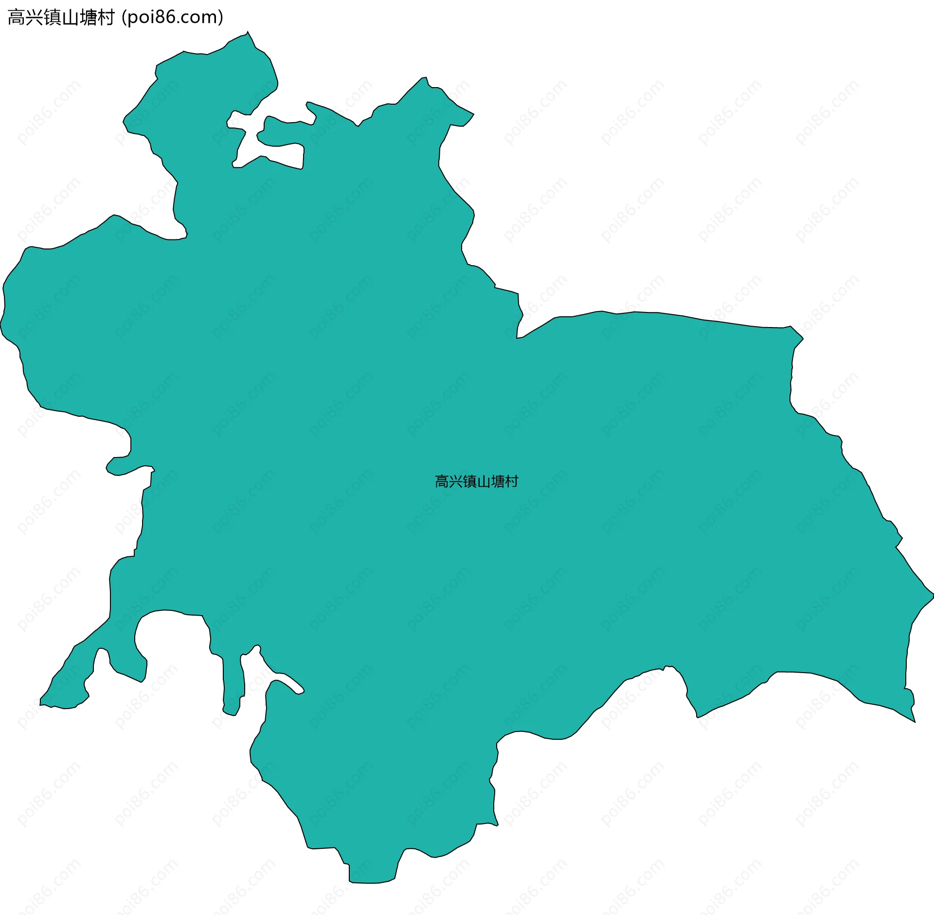 高兴镇山塘村边界地图