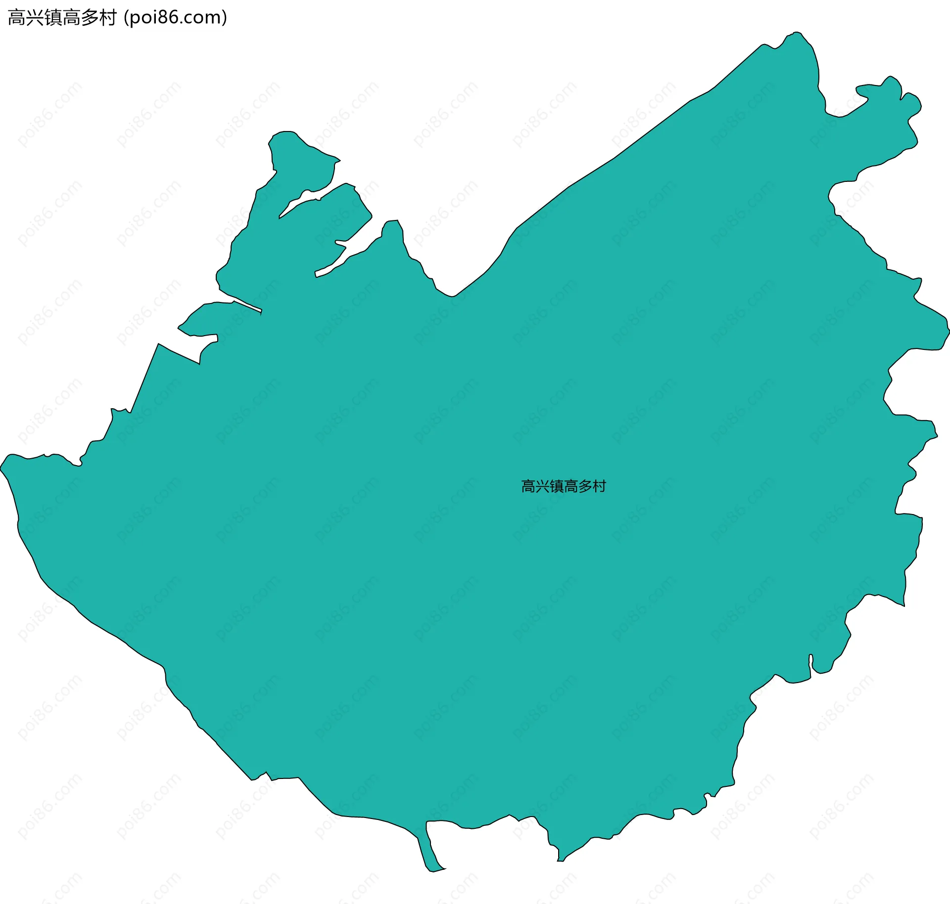 高兴镇高多村边界地图