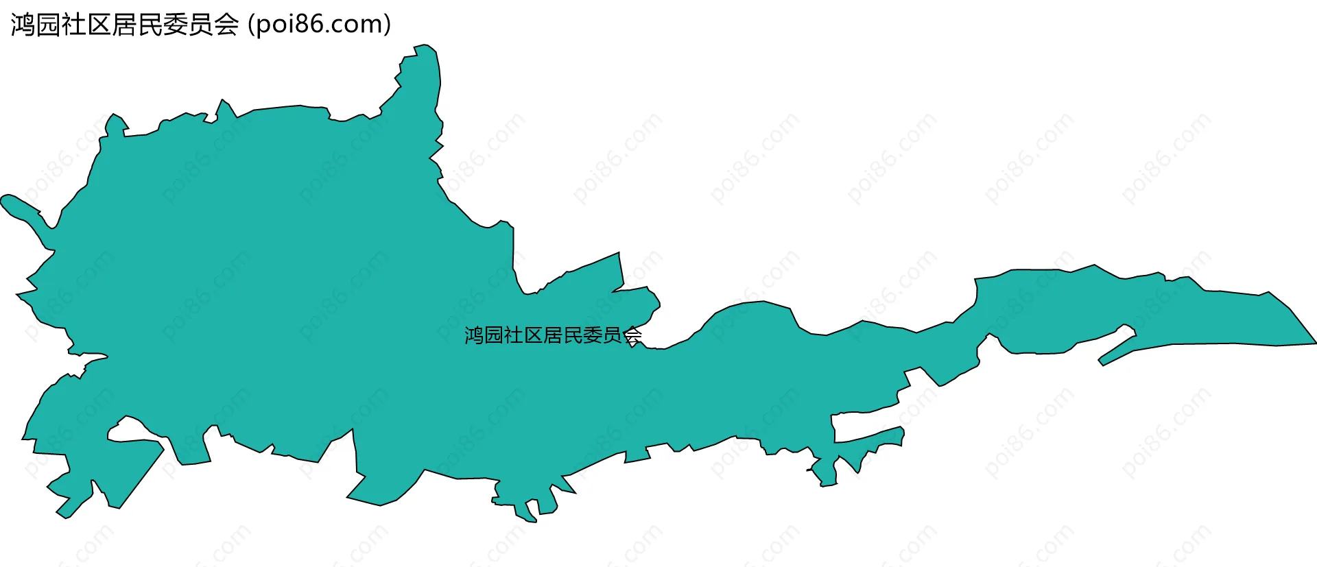 鸿园社区居民委员会边界地图