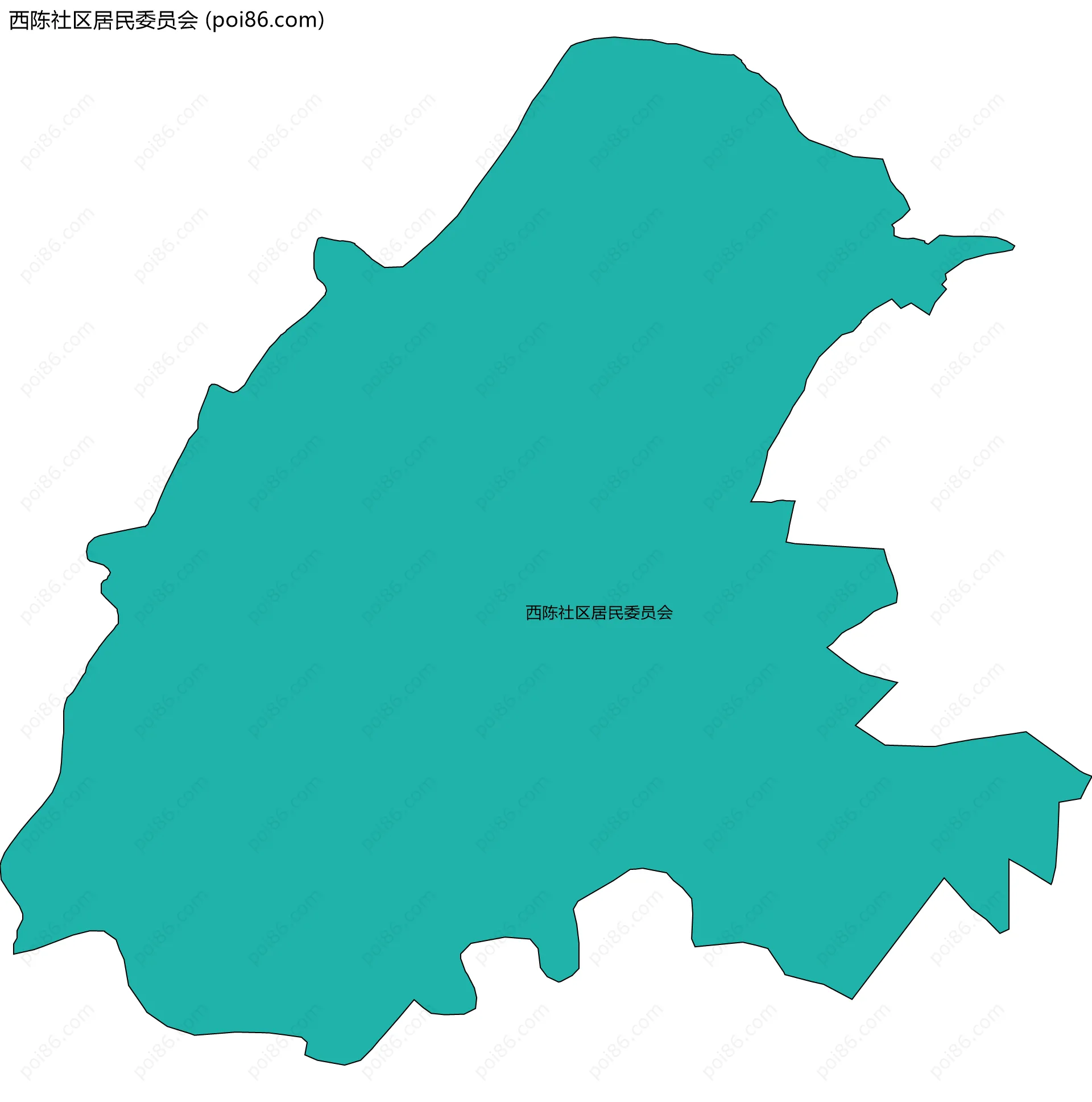 西陈社区居民委员会边界地图