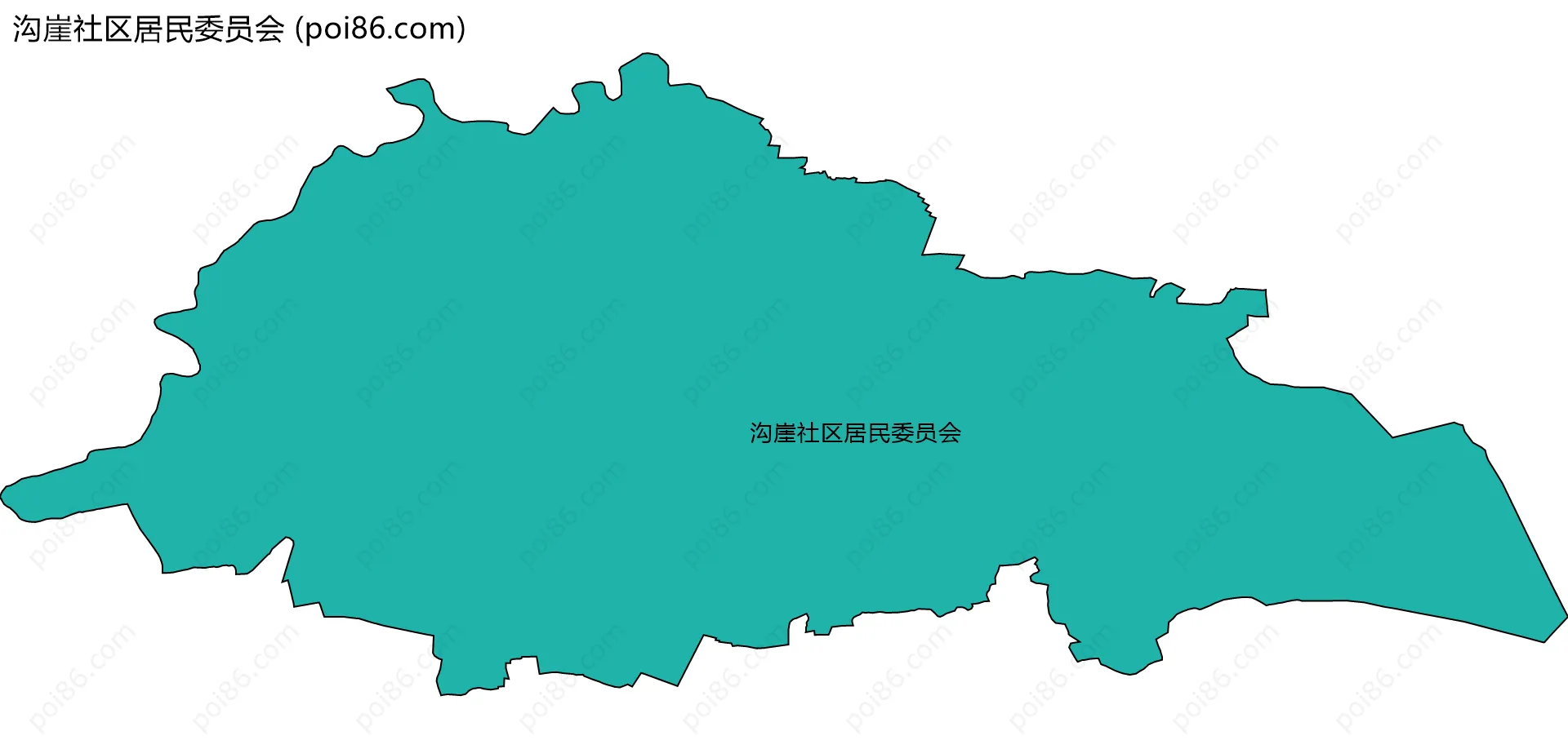 沟崖社区居民委员会边界地图