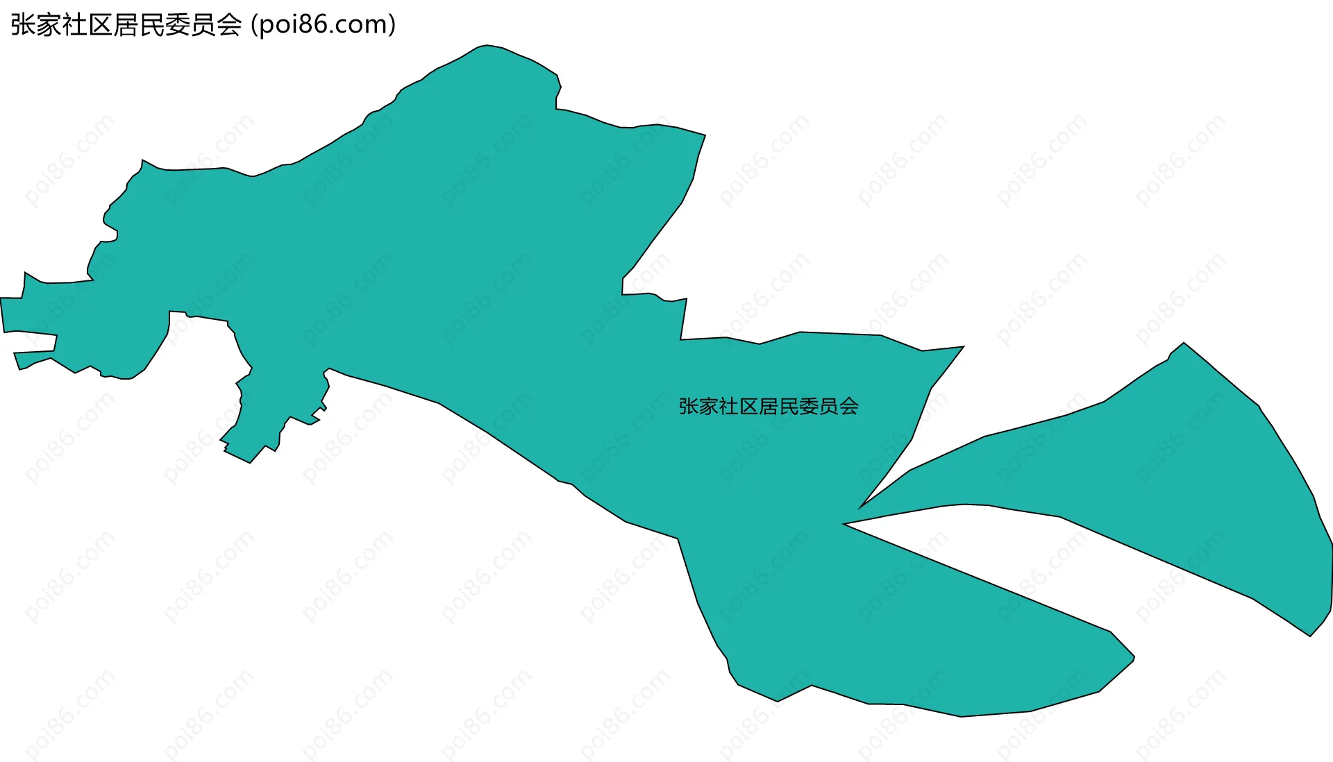 张家社区居民委员会边界地图