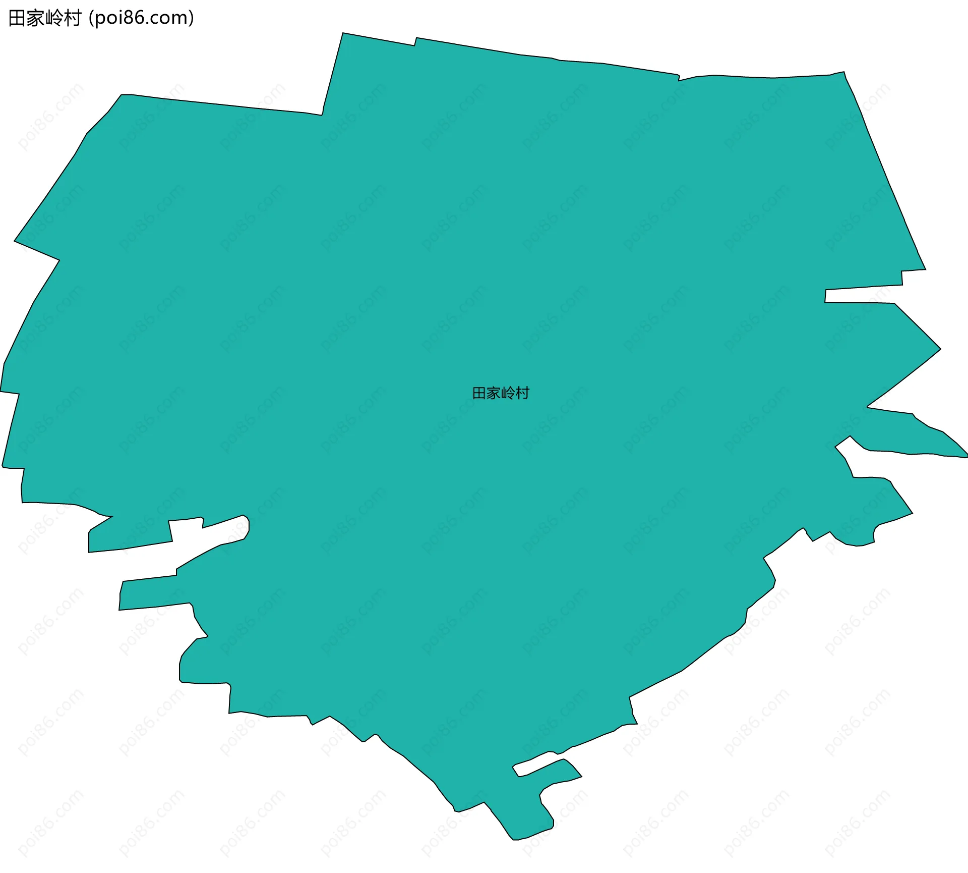 田家岭村边界地图
