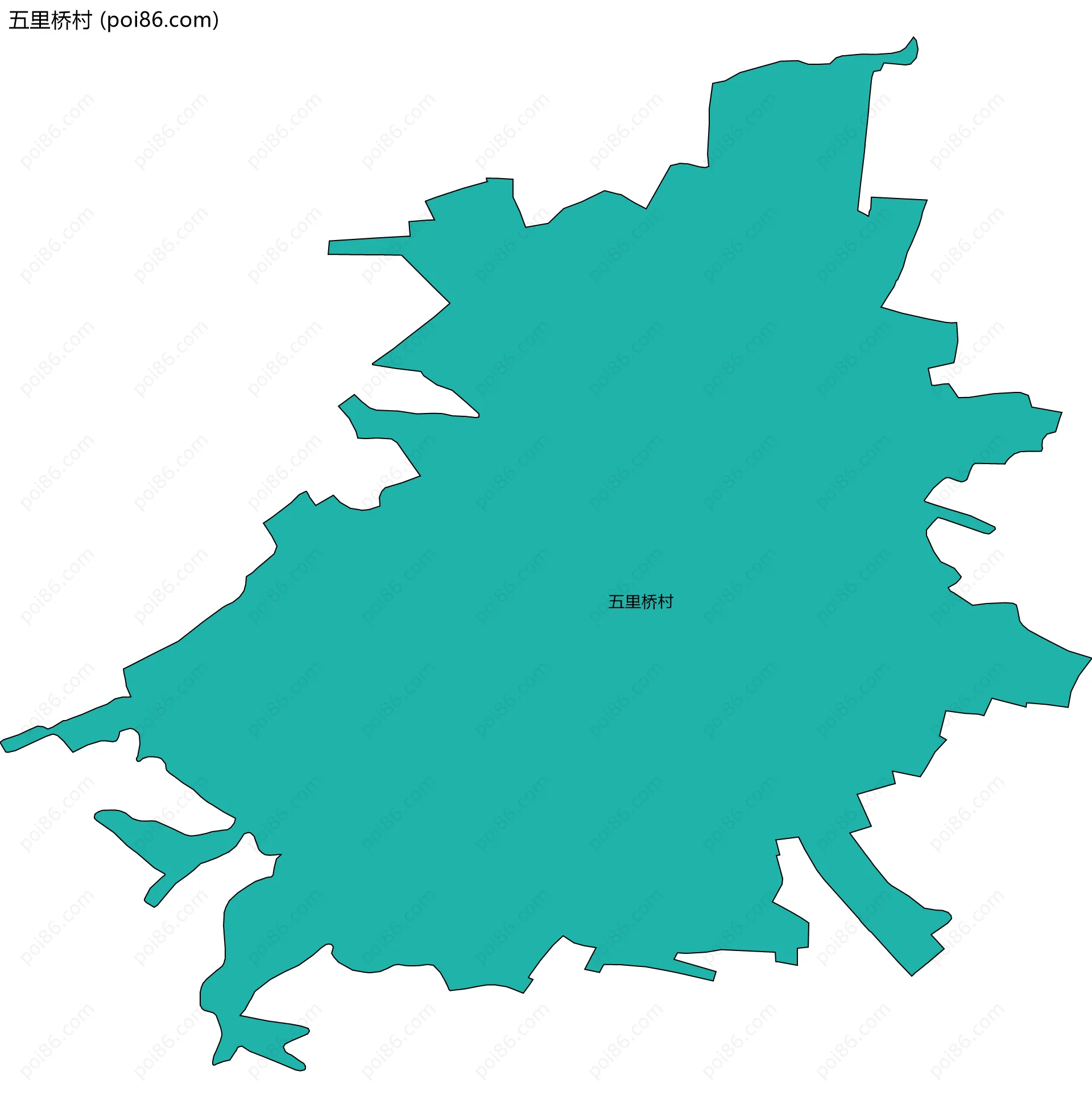 五里桥村边界地图