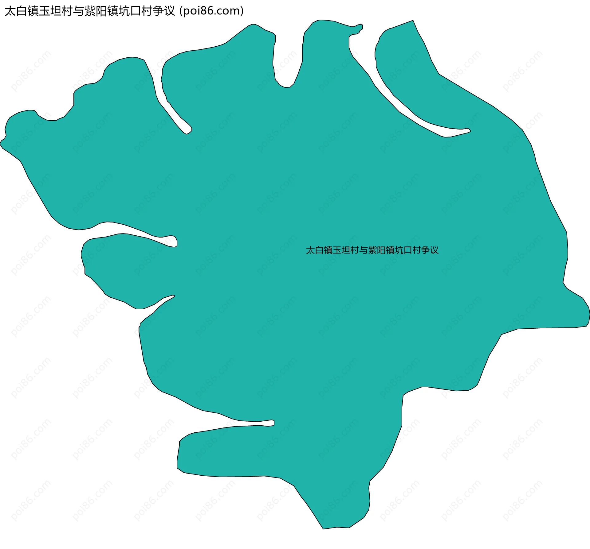 太白镇玉坦村与紫阳镇坑口村争议边界地图