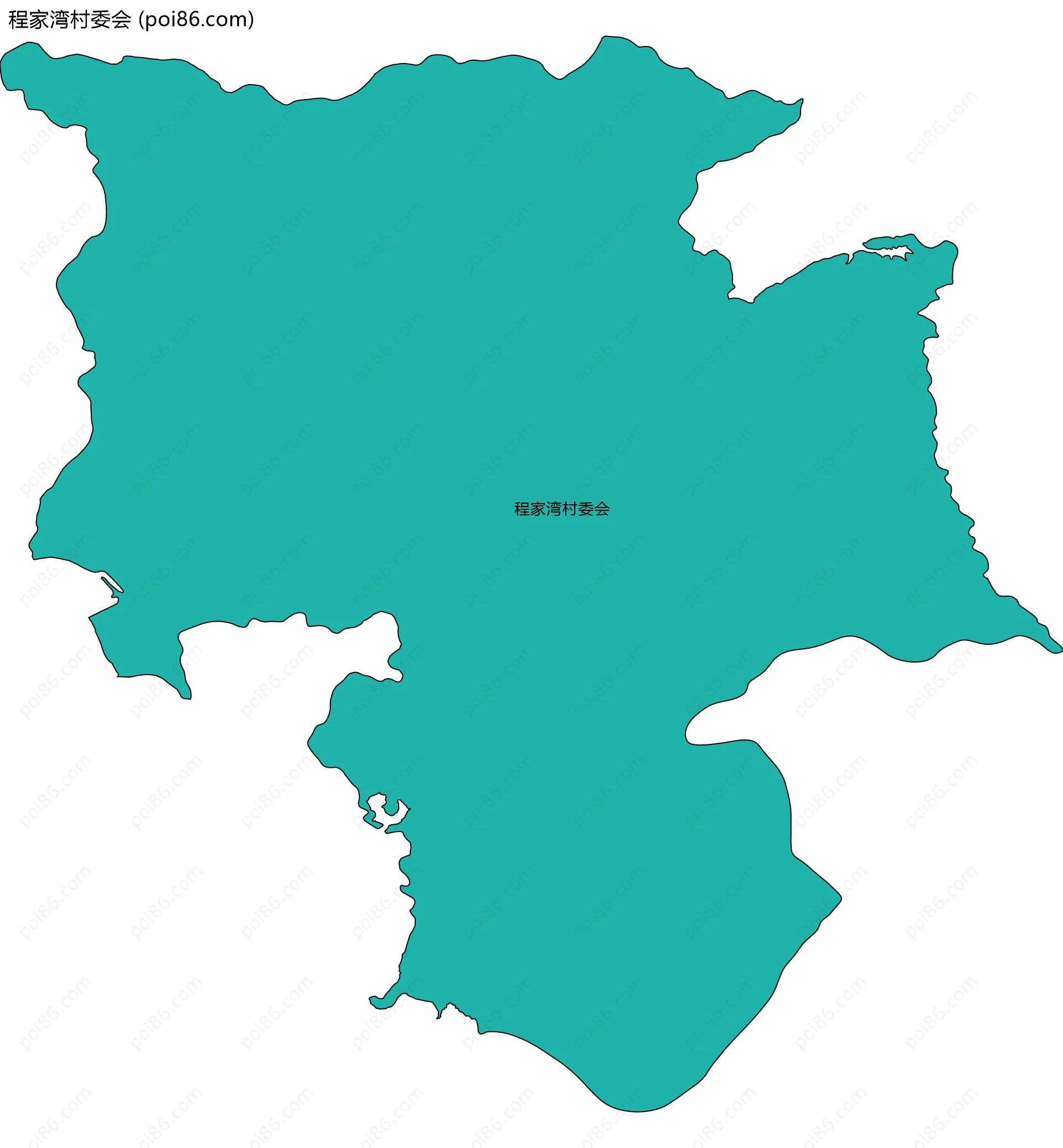 程家湾村委会边界地图
