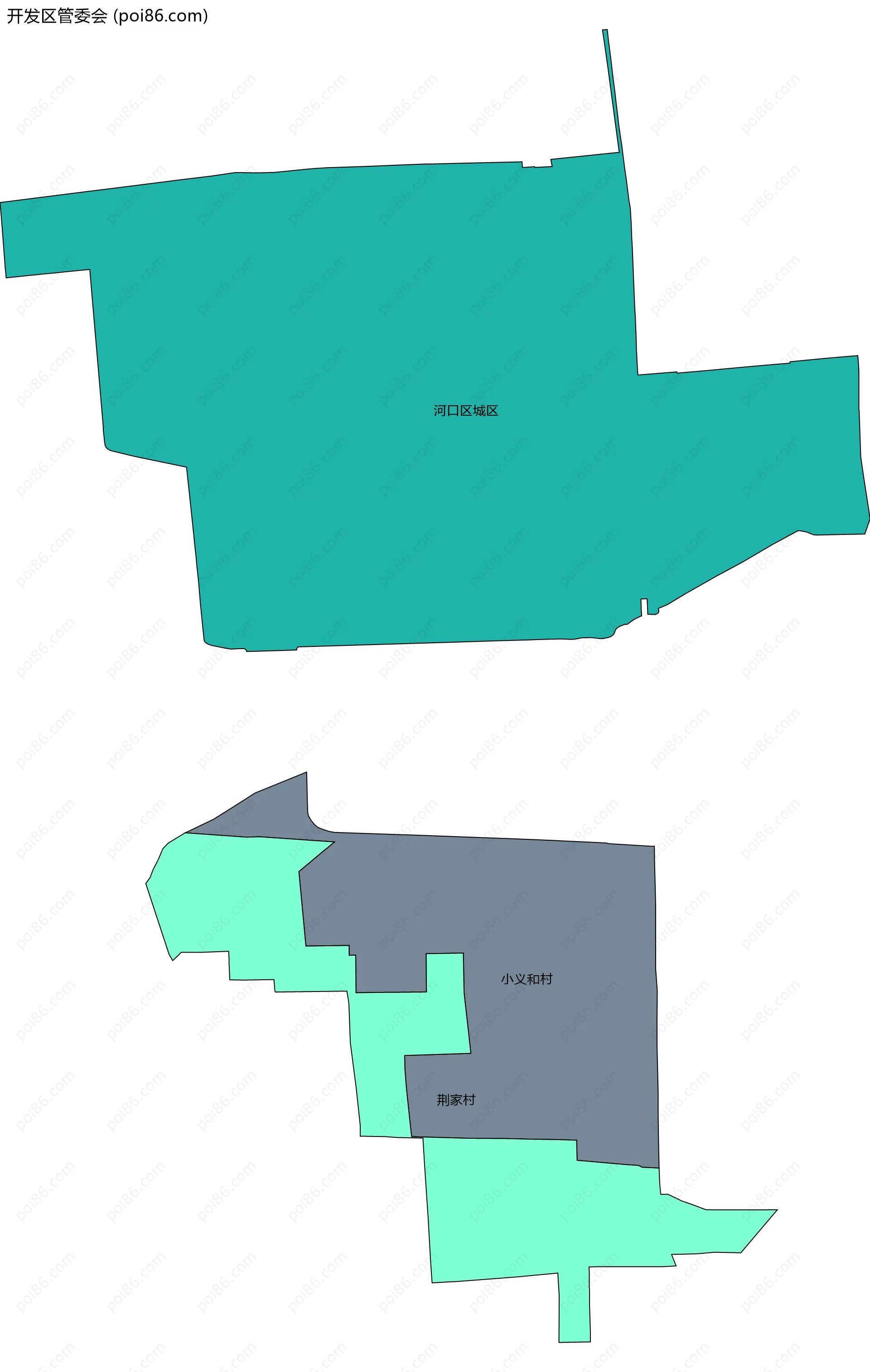 开发区管委会边界地图(五级行政区划)