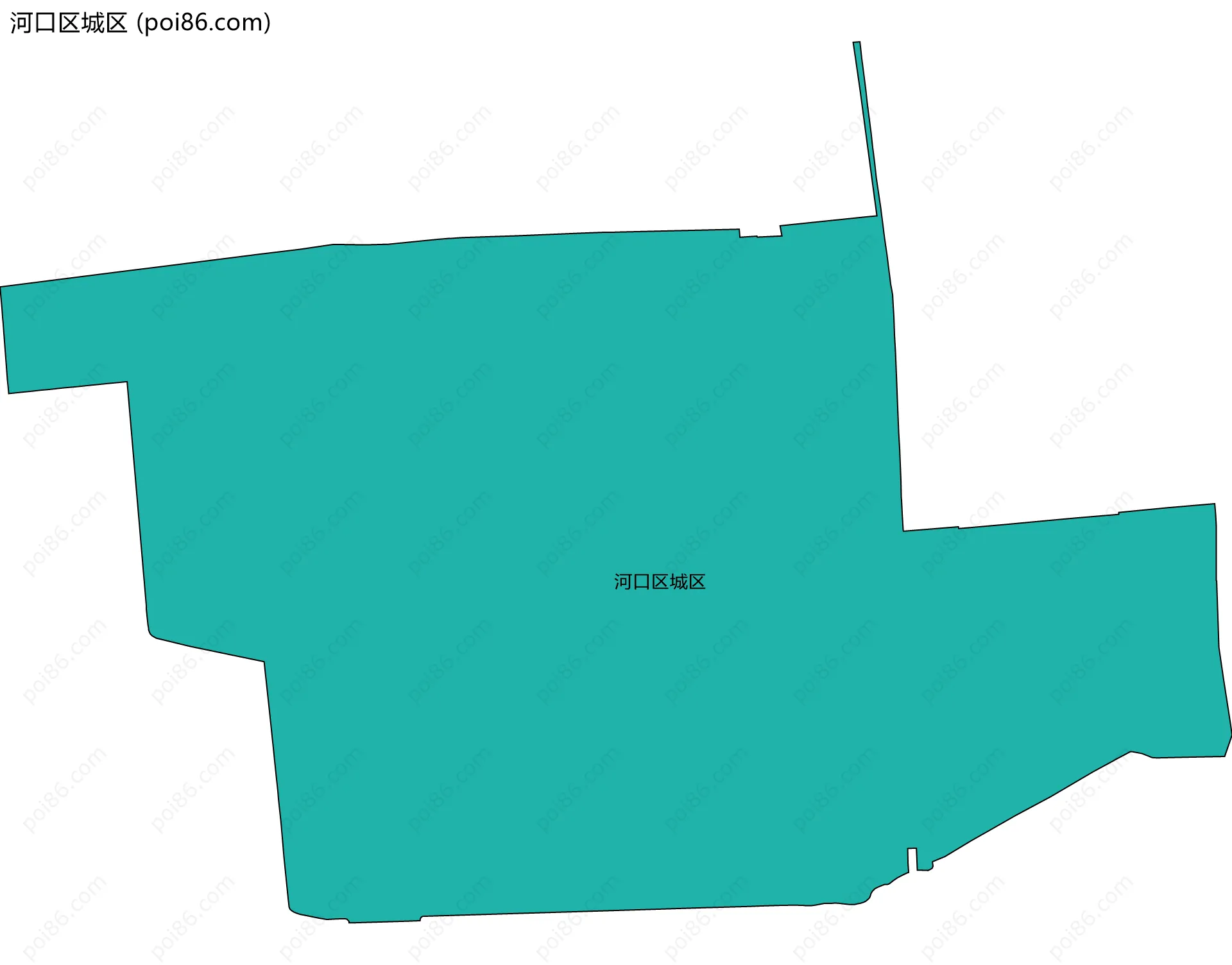 河口区城区边界地图