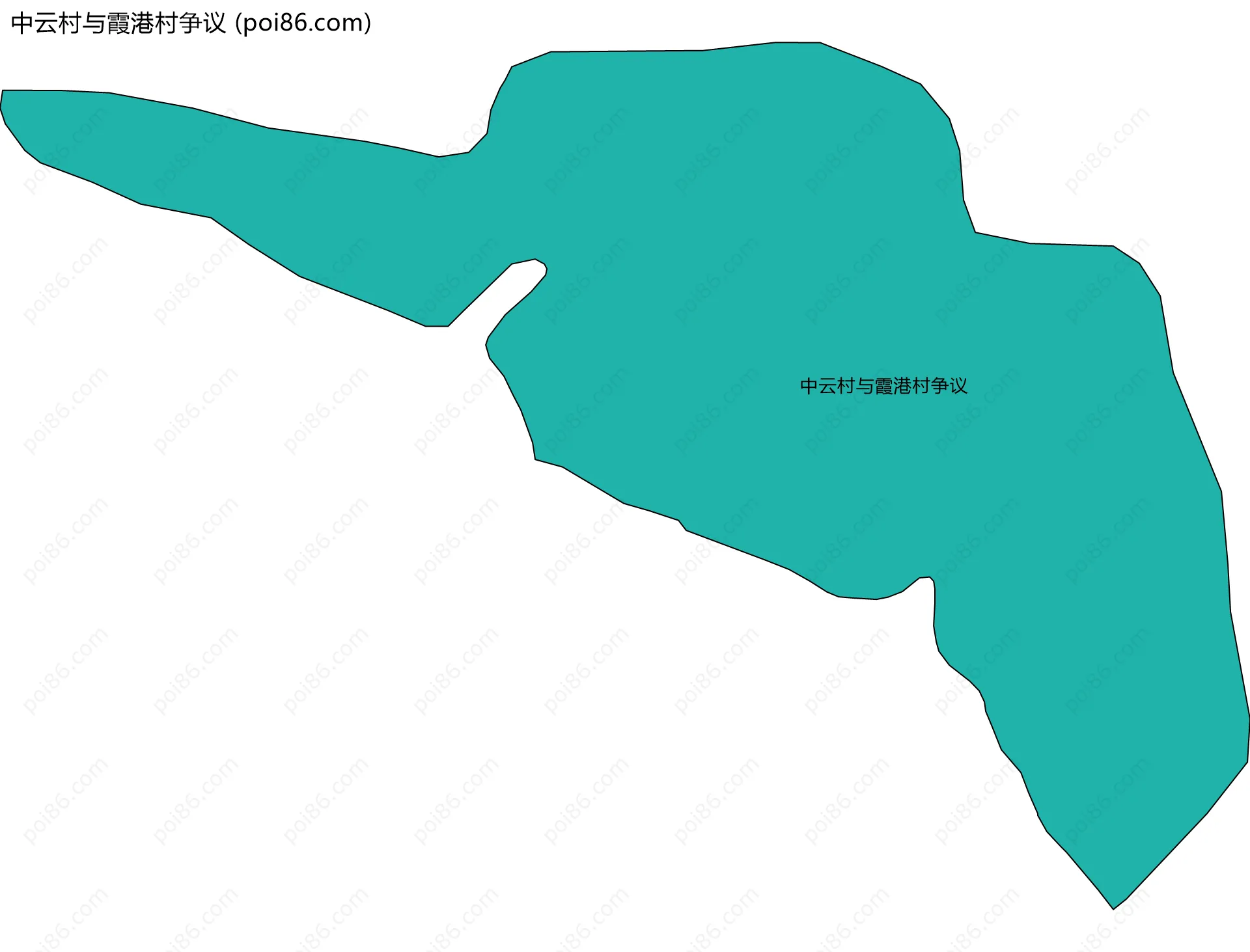 中云村与霞港村争议边界地图