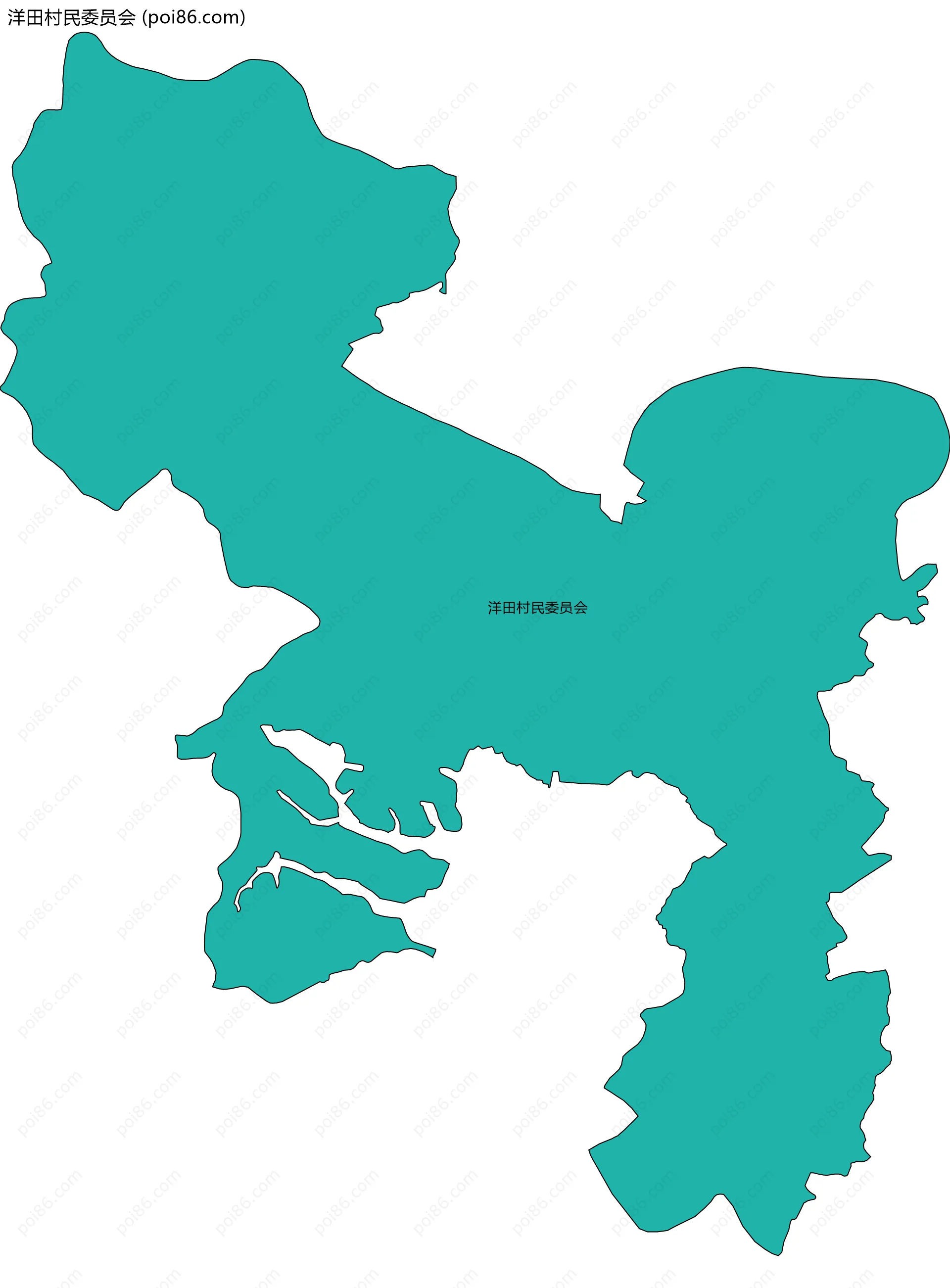 洋田村民委员会边界地图
