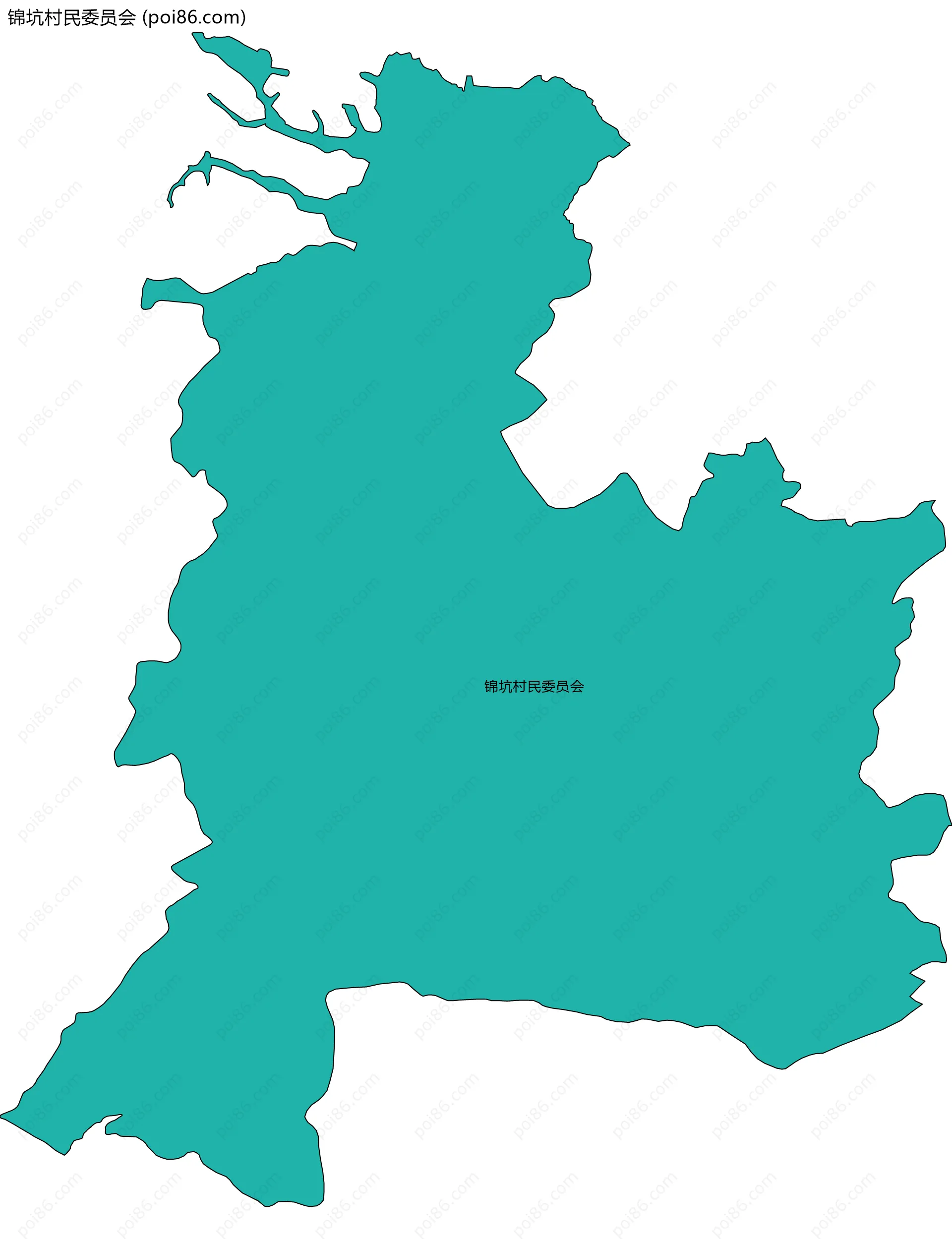 锦坑村民委员会边界地图