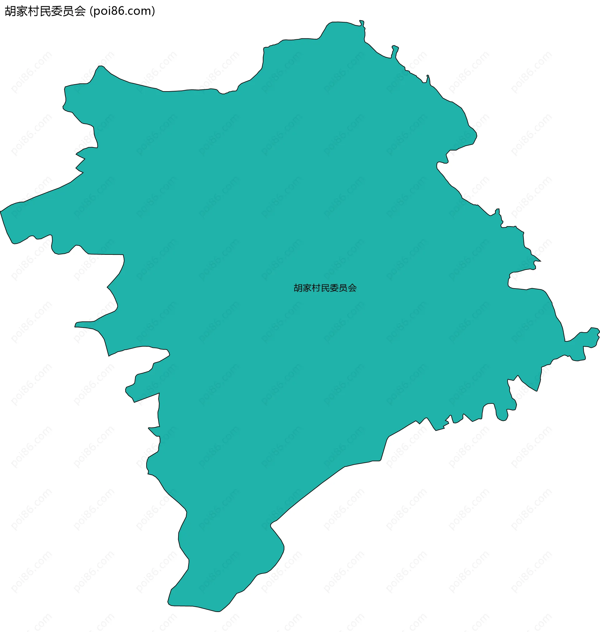 胡家村民委员会边界地图