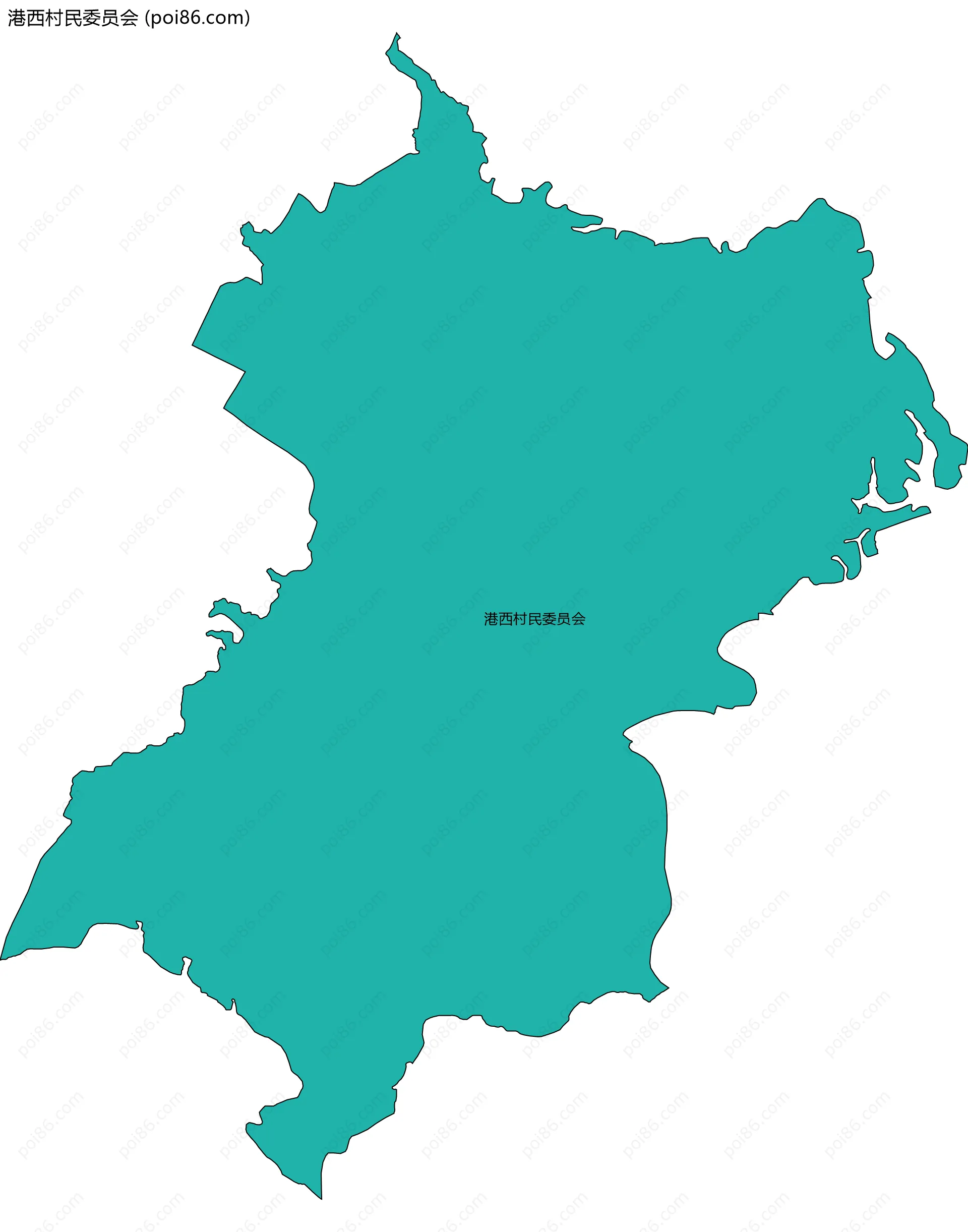港西村民委员会边界地图
