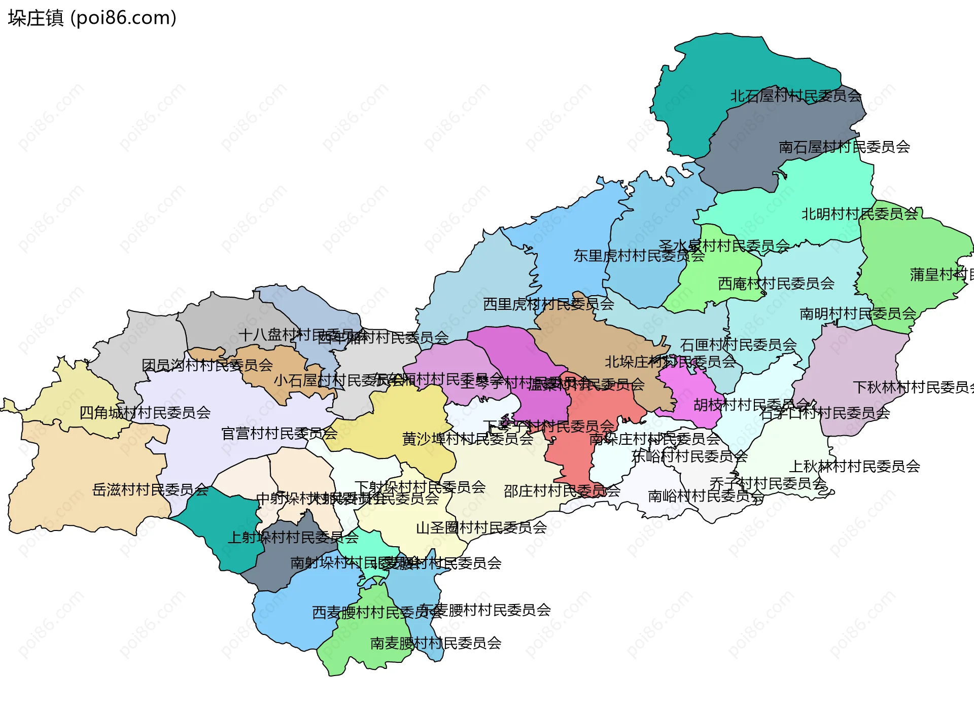 垛庄镇边界地图(五级行政区划)