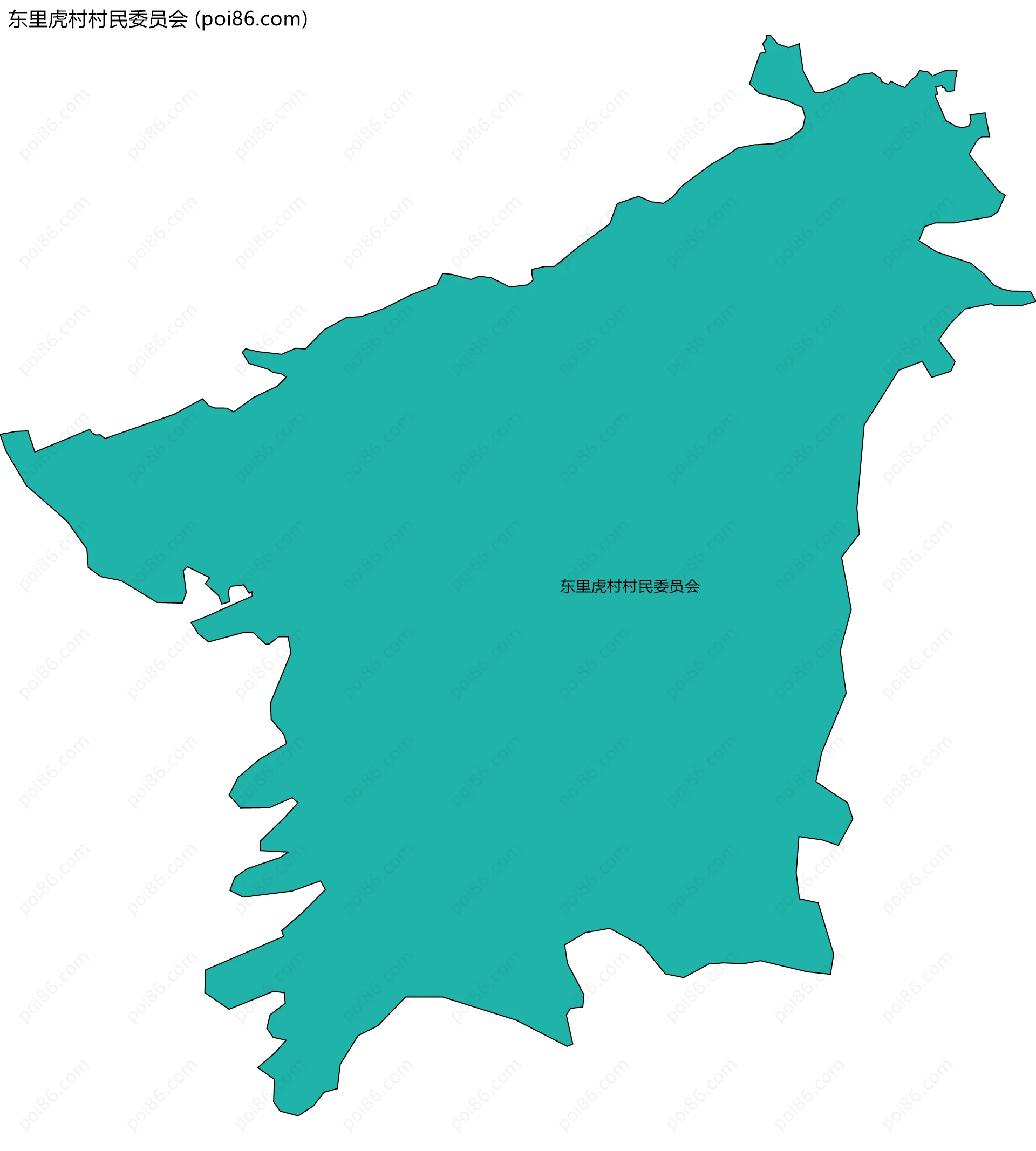 东里虎村村民委员会边界地图