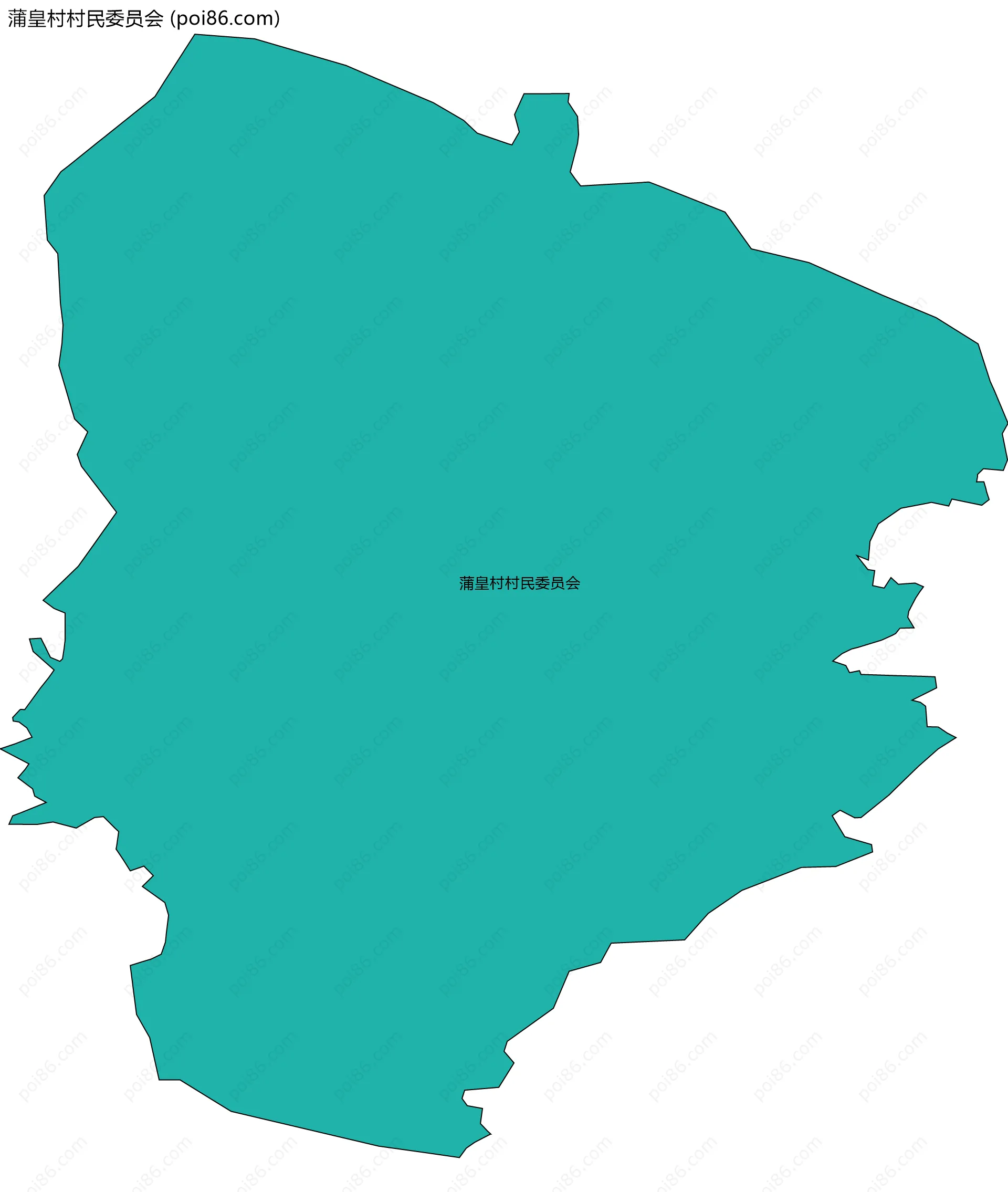 蒲皇村村民委员会边界地图