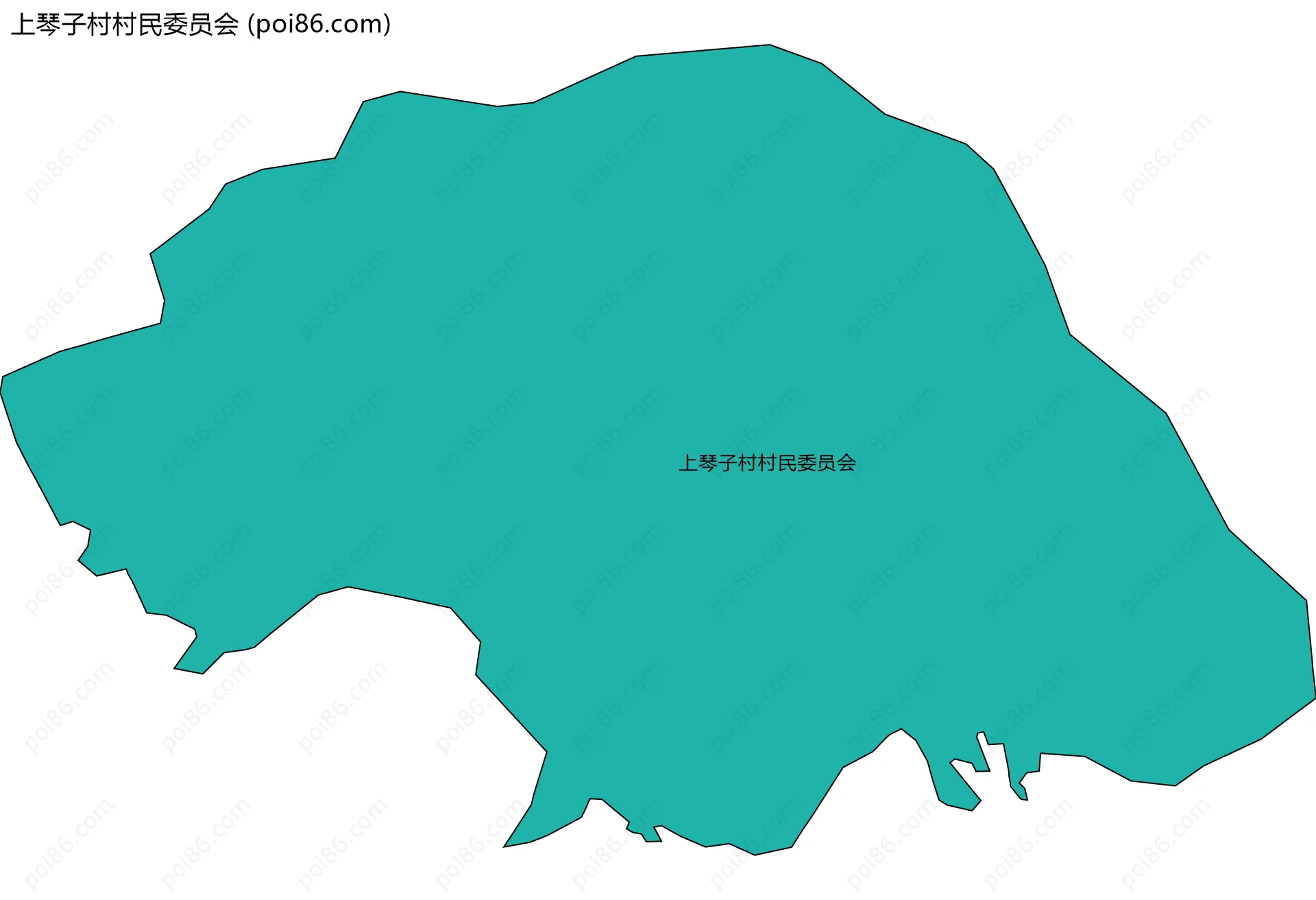 上琴子村村民委员会边界地图