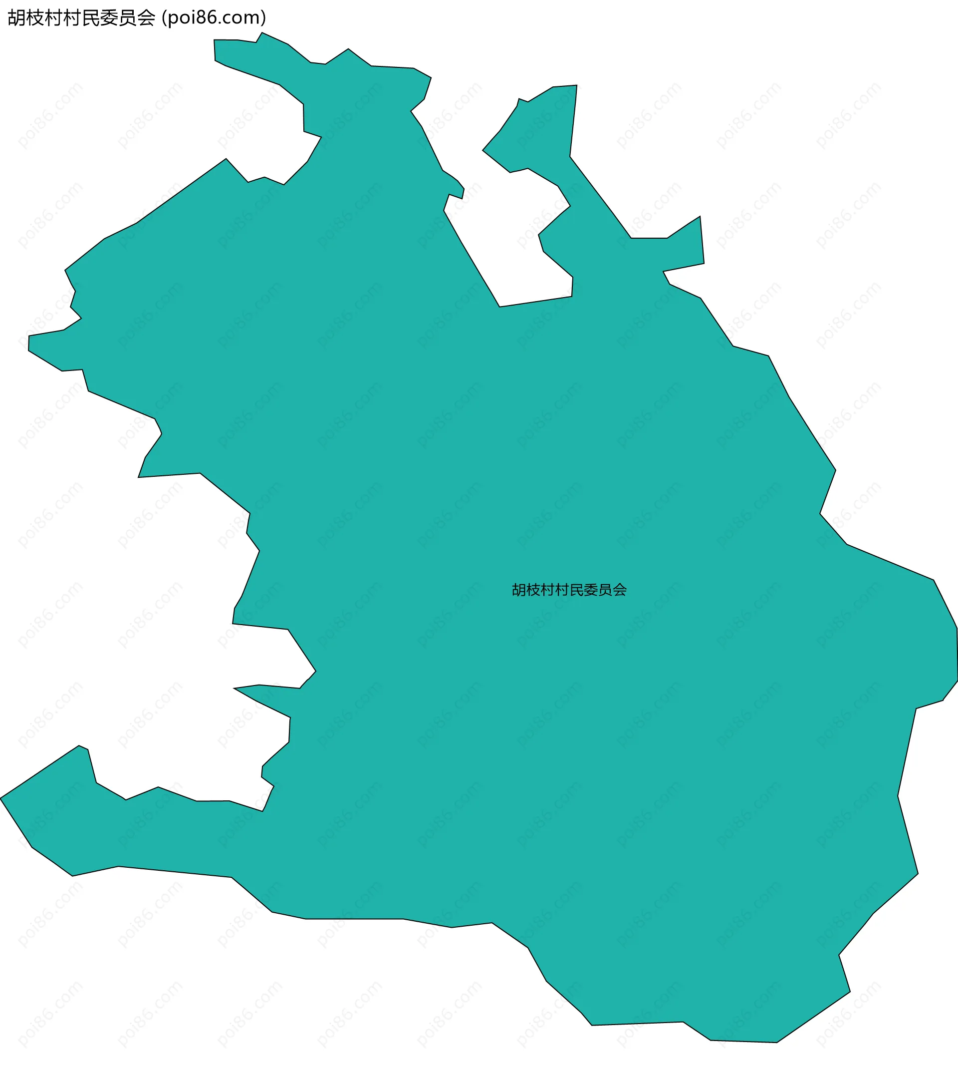 胡枝村村民委员会边界地图