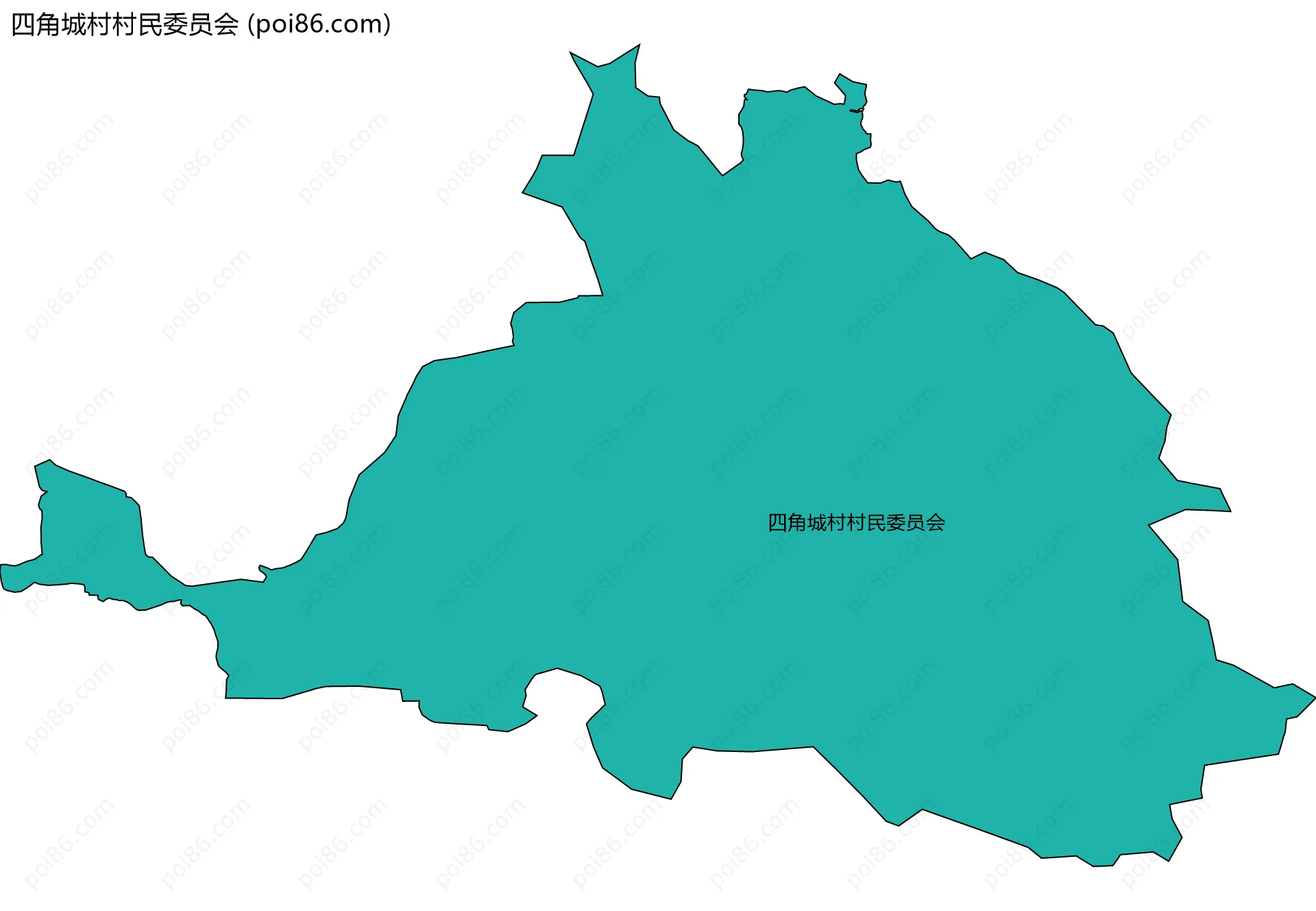四角城村村民委员会边界地图