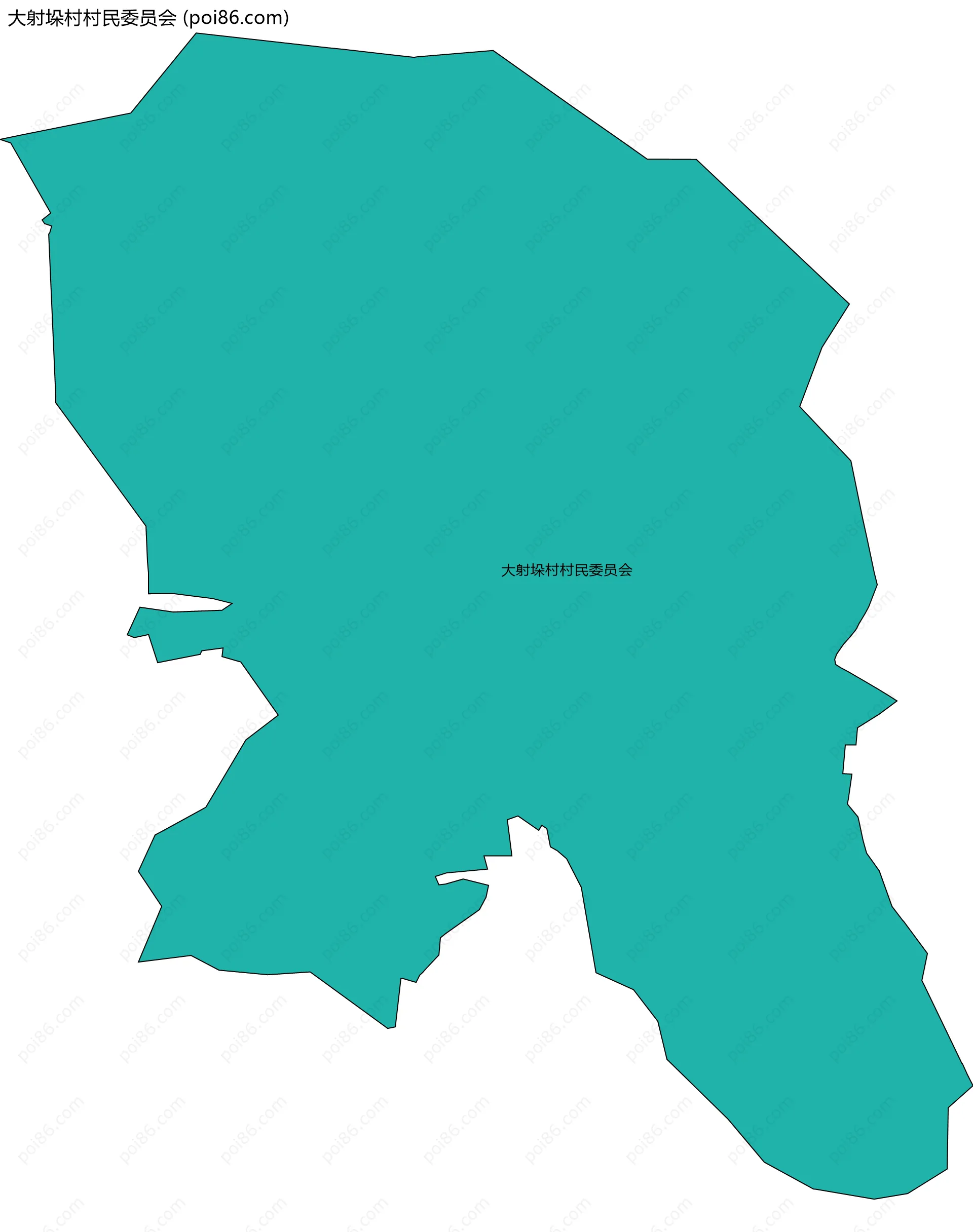 大射垛村村民委员会边界地图