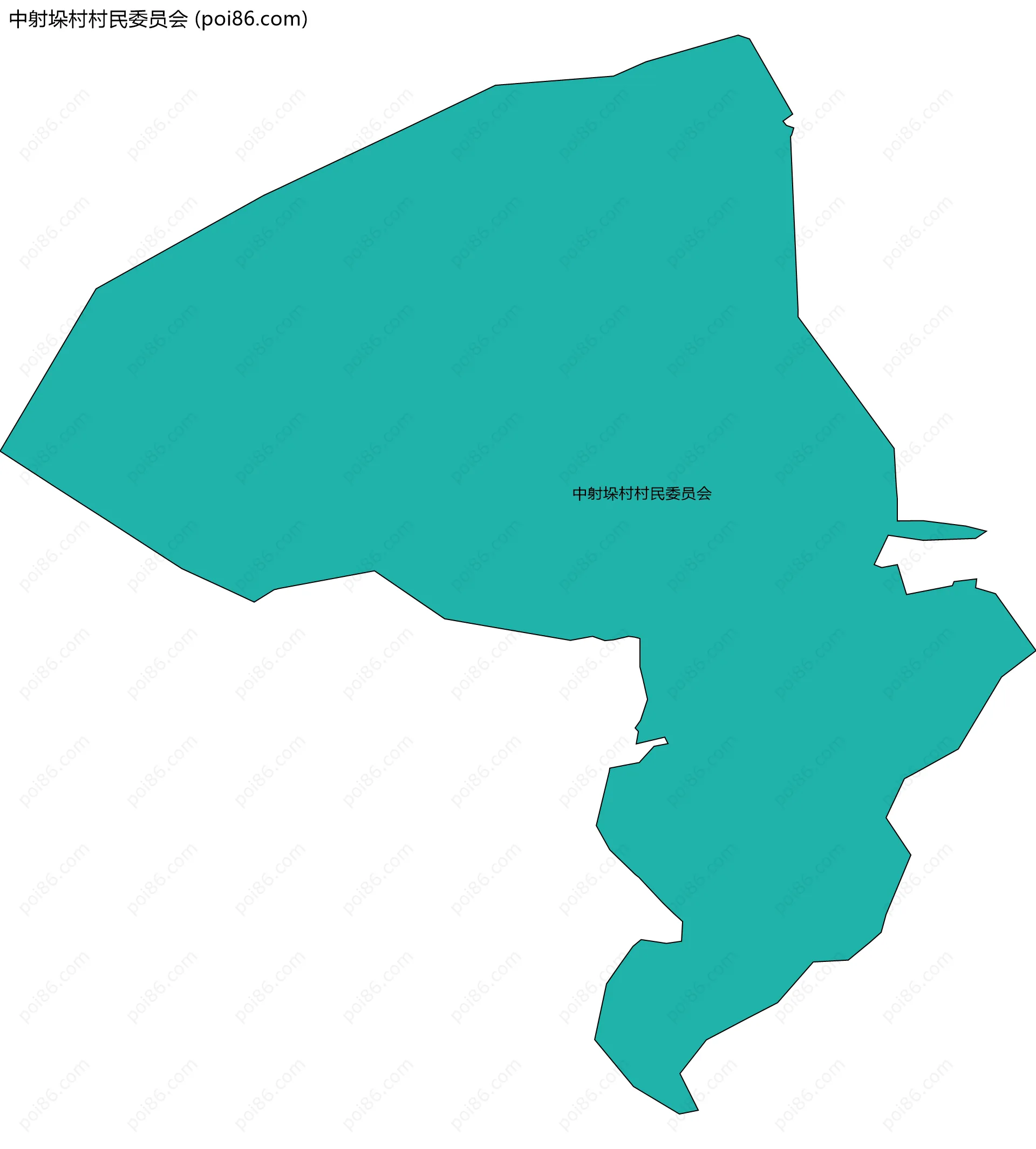 中射垛村村民委员会边界地图