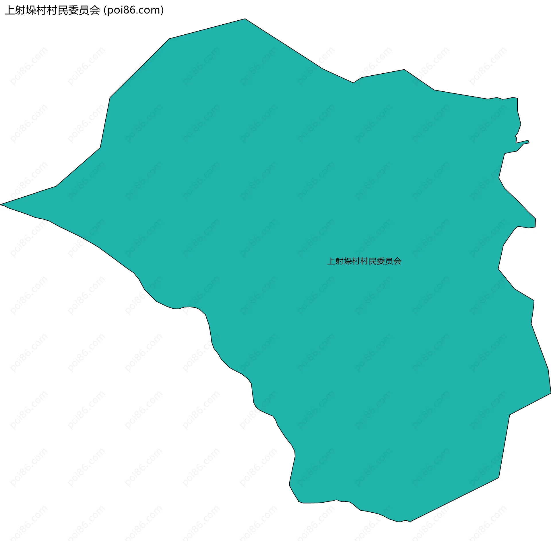 上射垛村村民委员会边界地图
