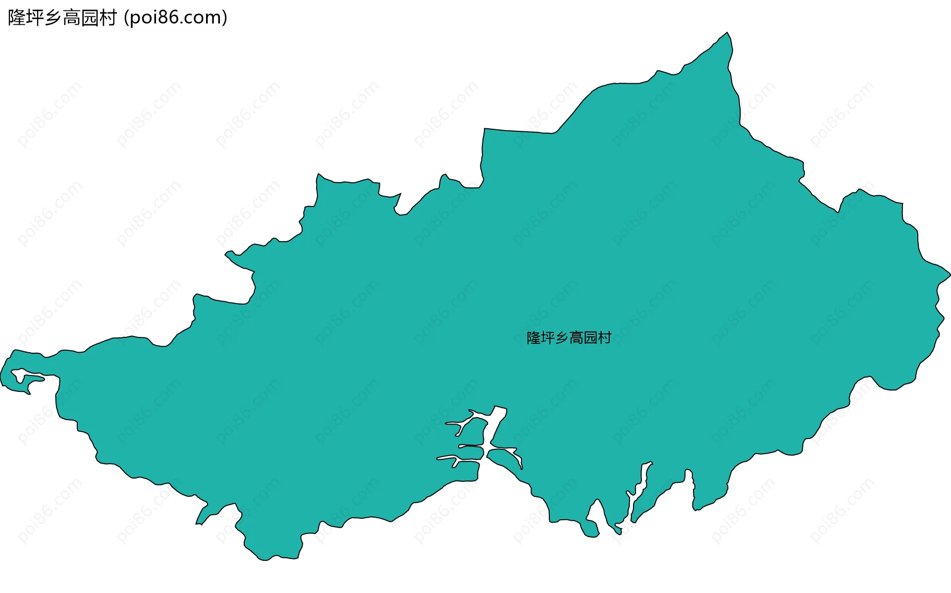 隆坪乡高园村边界地图