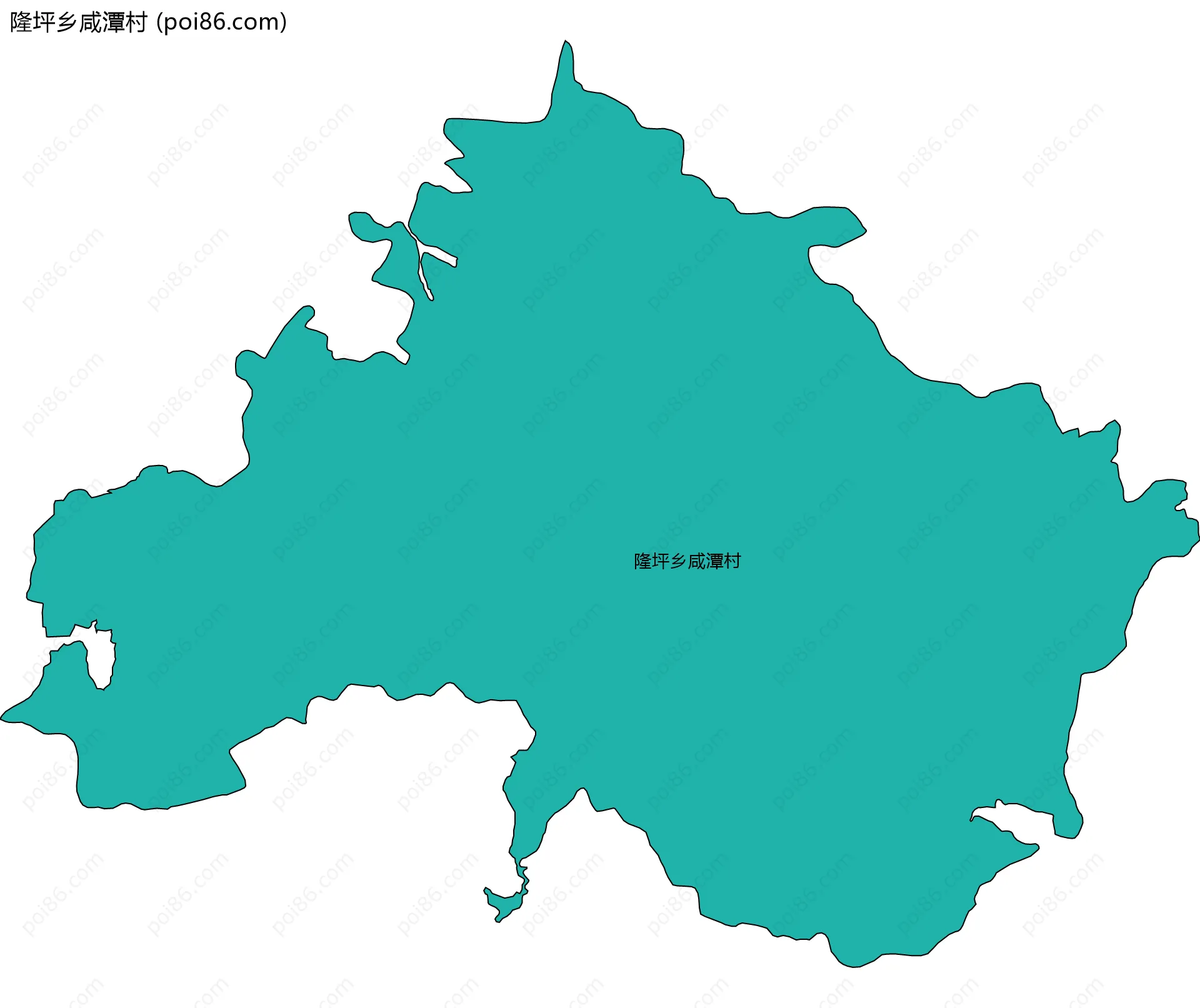 隆坪乡咸潭村边界地图