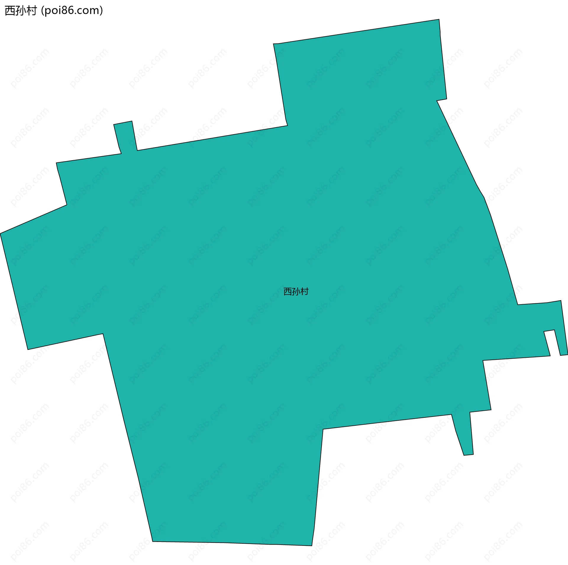 西孙村边界地图