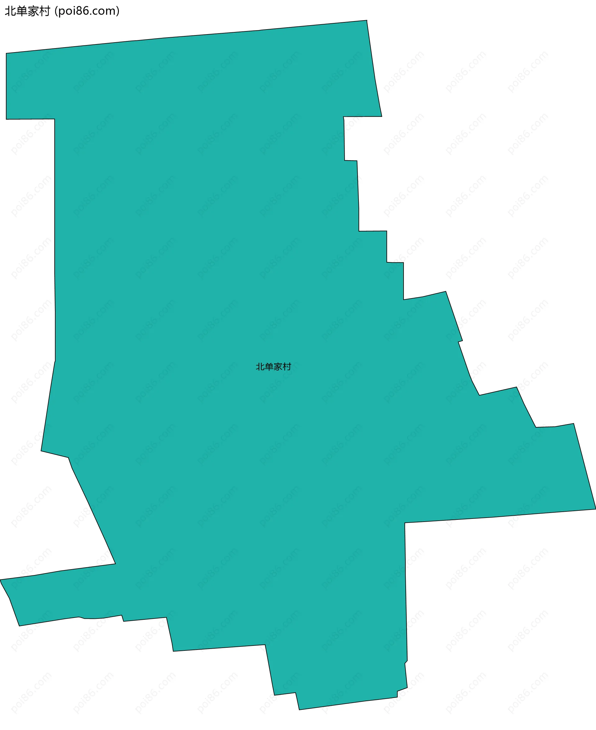 北单家村边界地图