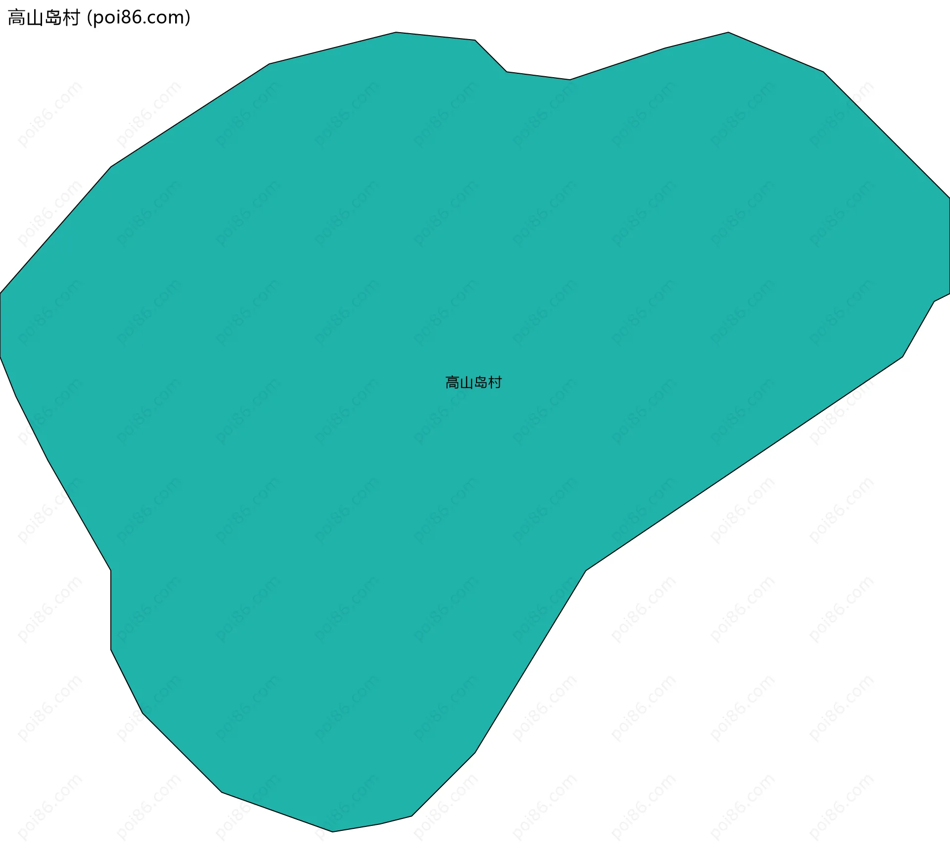 高山岛村边界地图