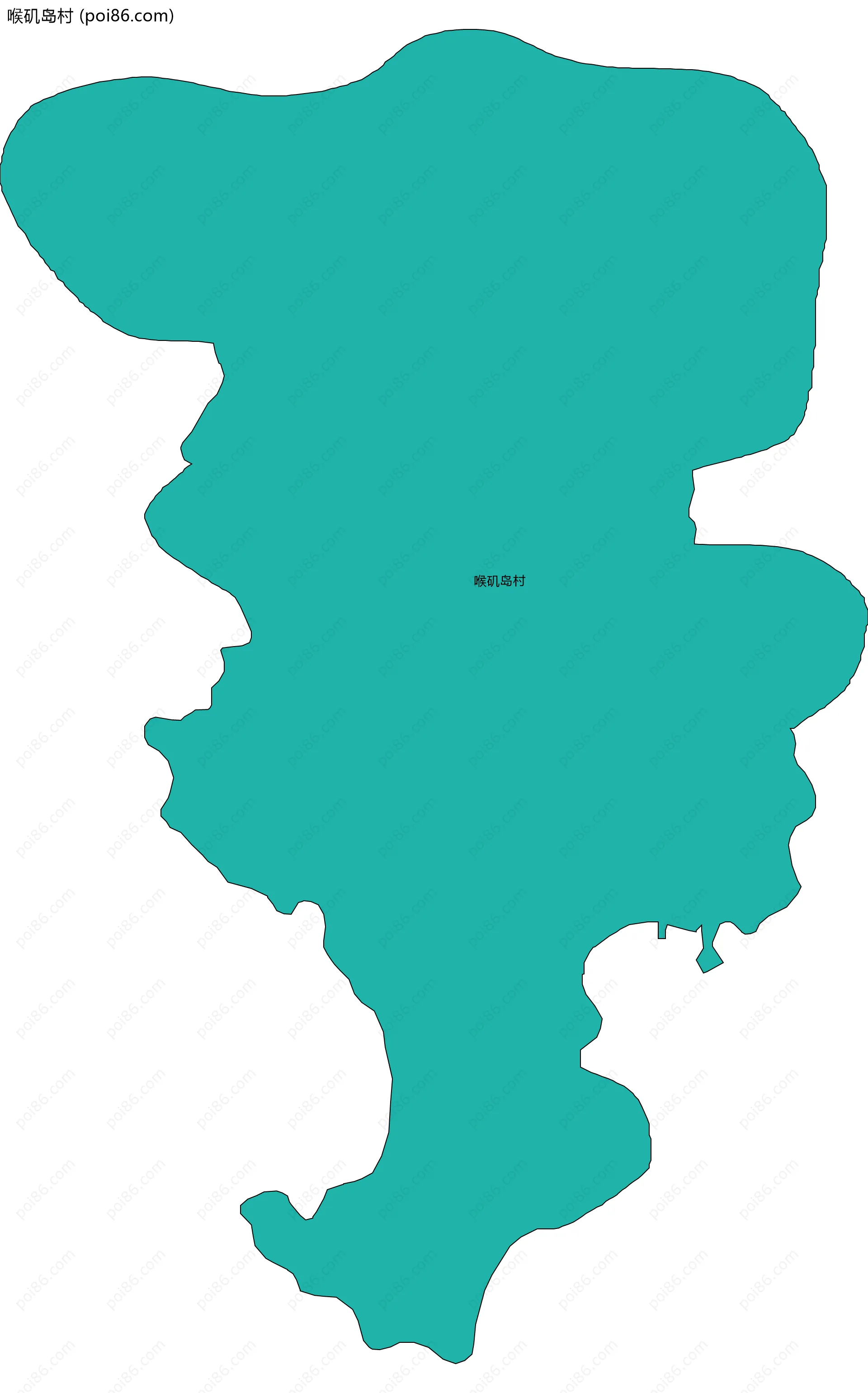 喉矶岛村边界地图