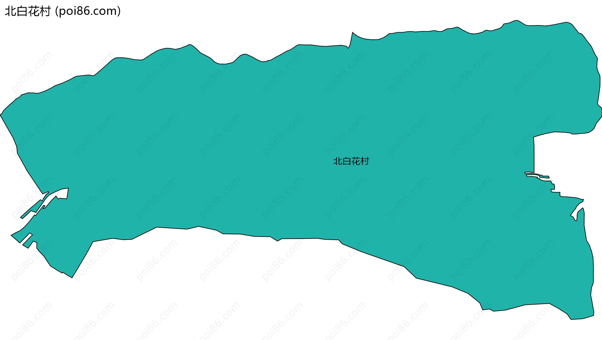 北白花村边界地图