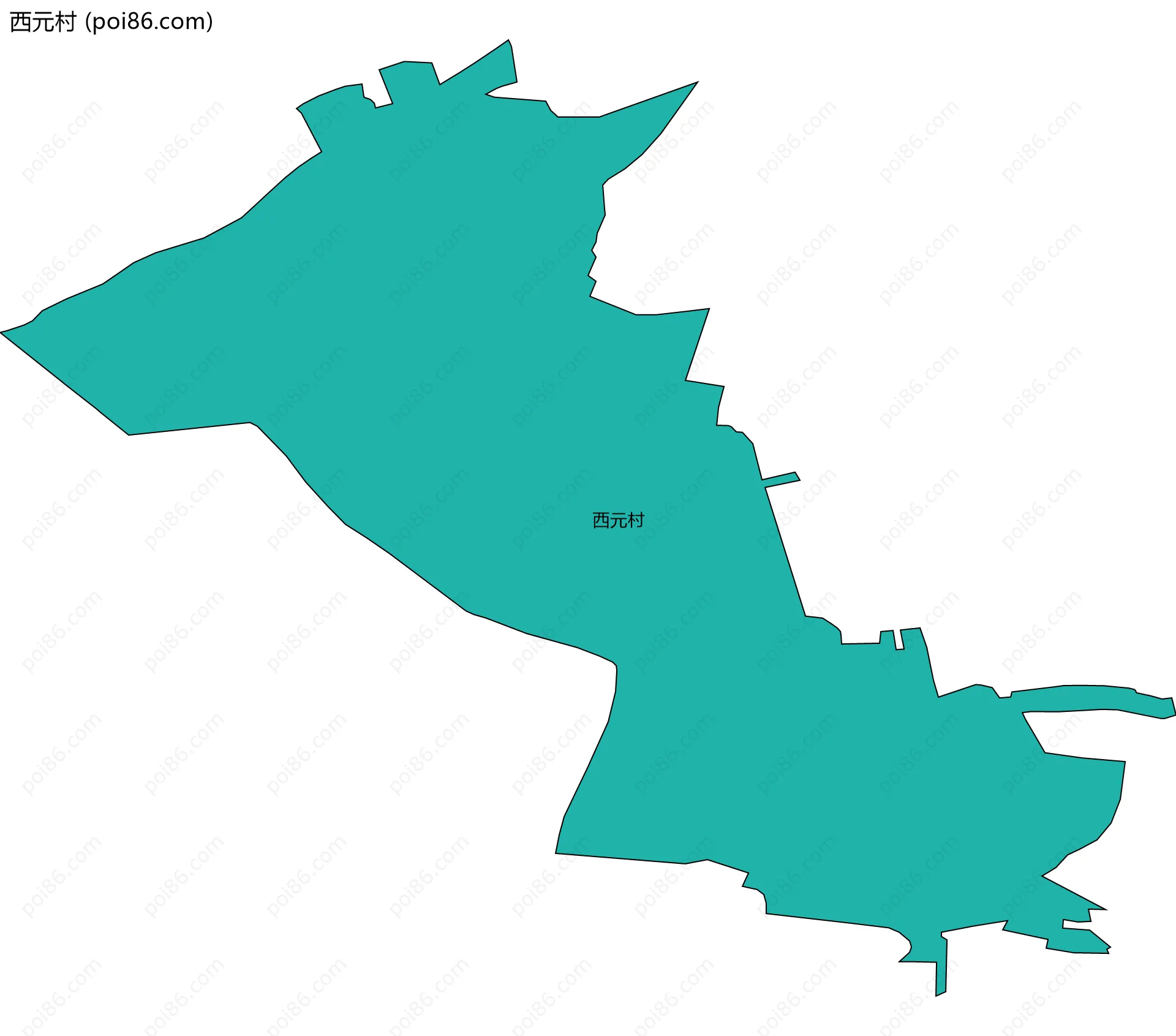 西元村边界地图