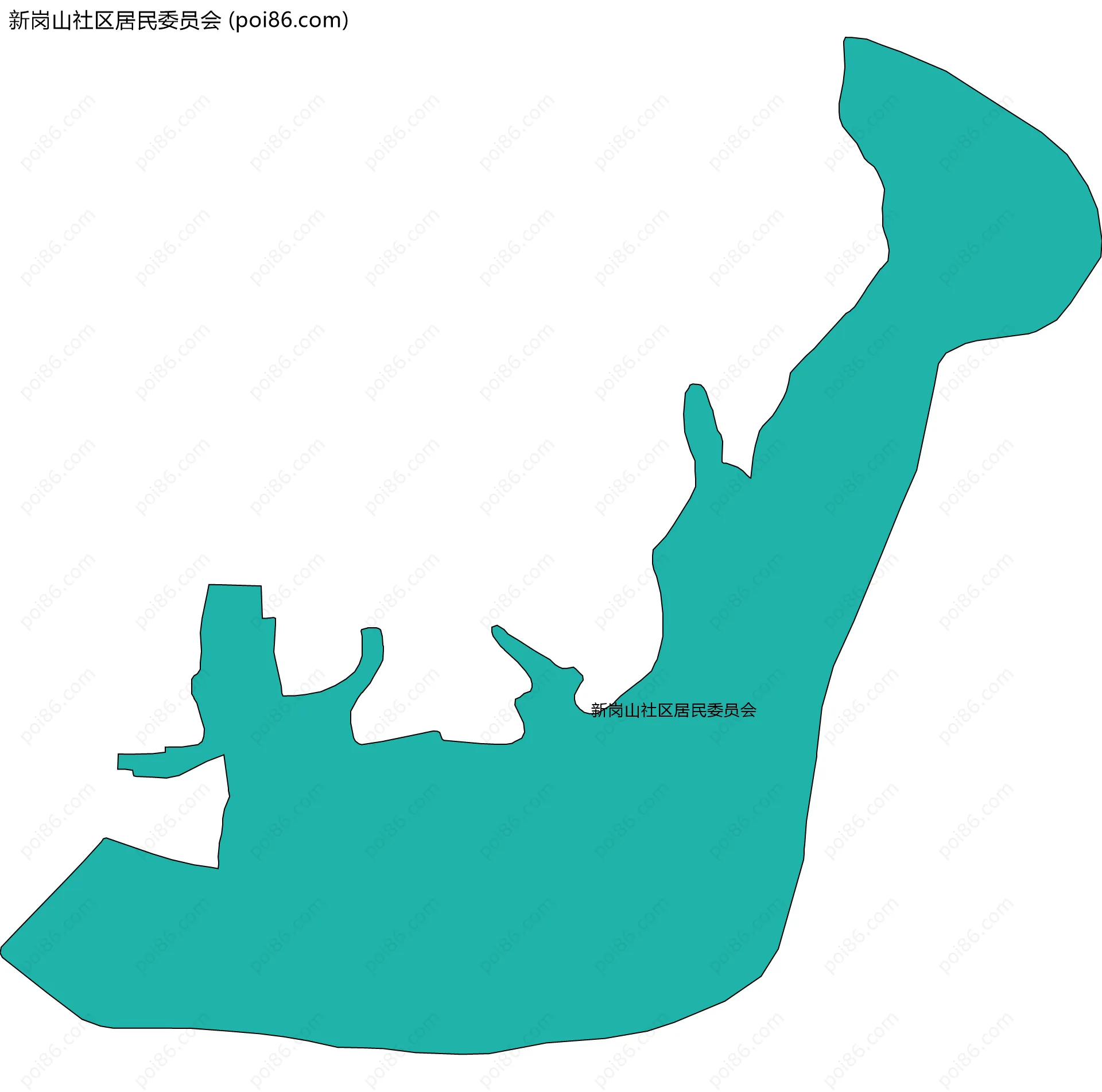 新岗山社区居民委员会边界地图