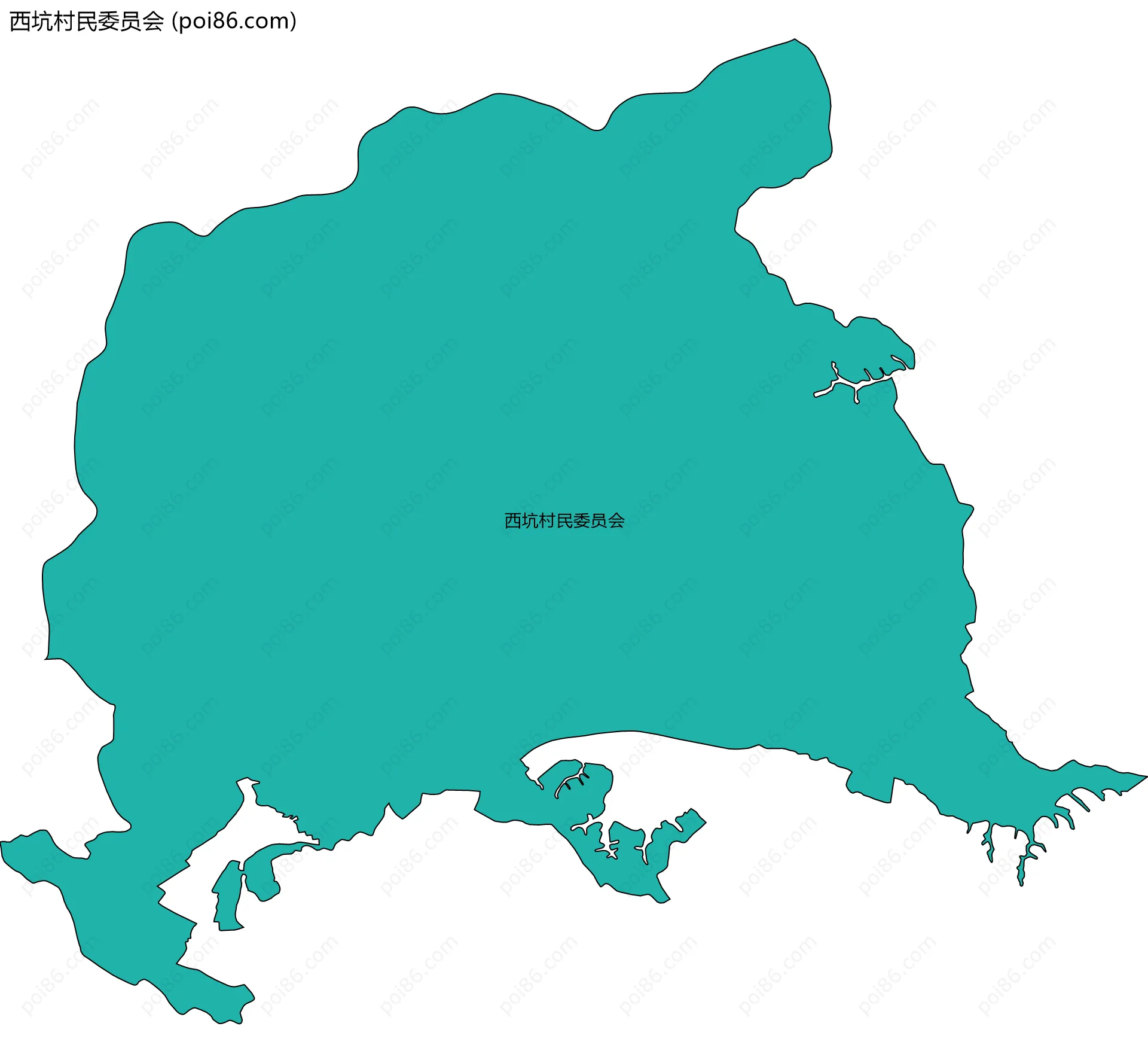 西坑村民委员会边界地图