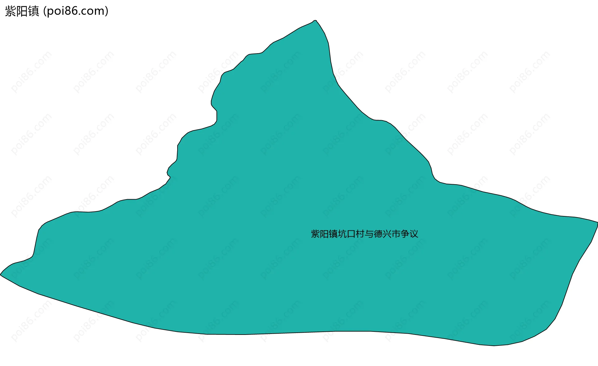 紫阳镇边界地图(五级行政区划)