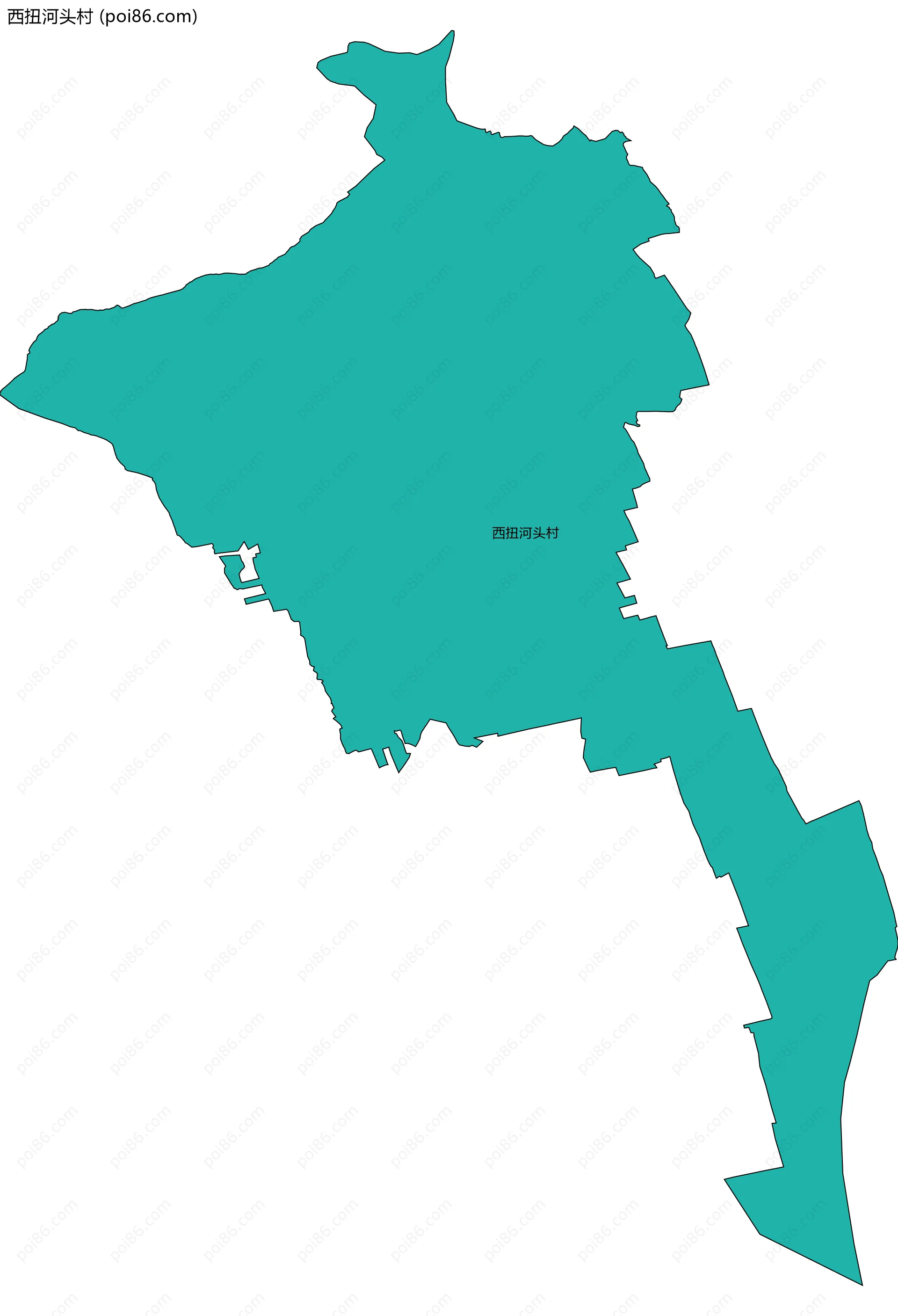西扭河头村边界地图