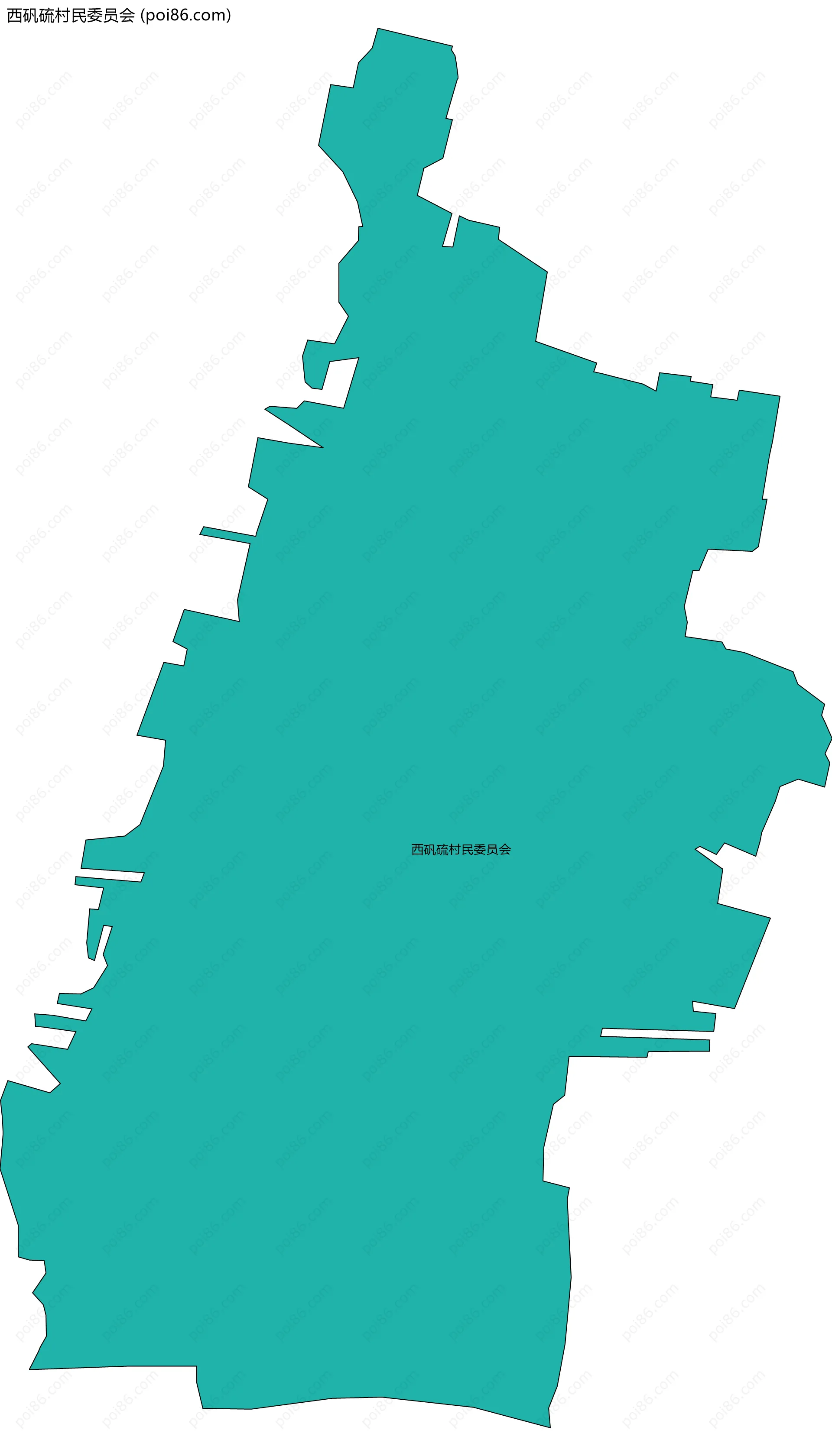 西矾硫村民委员会边界地图