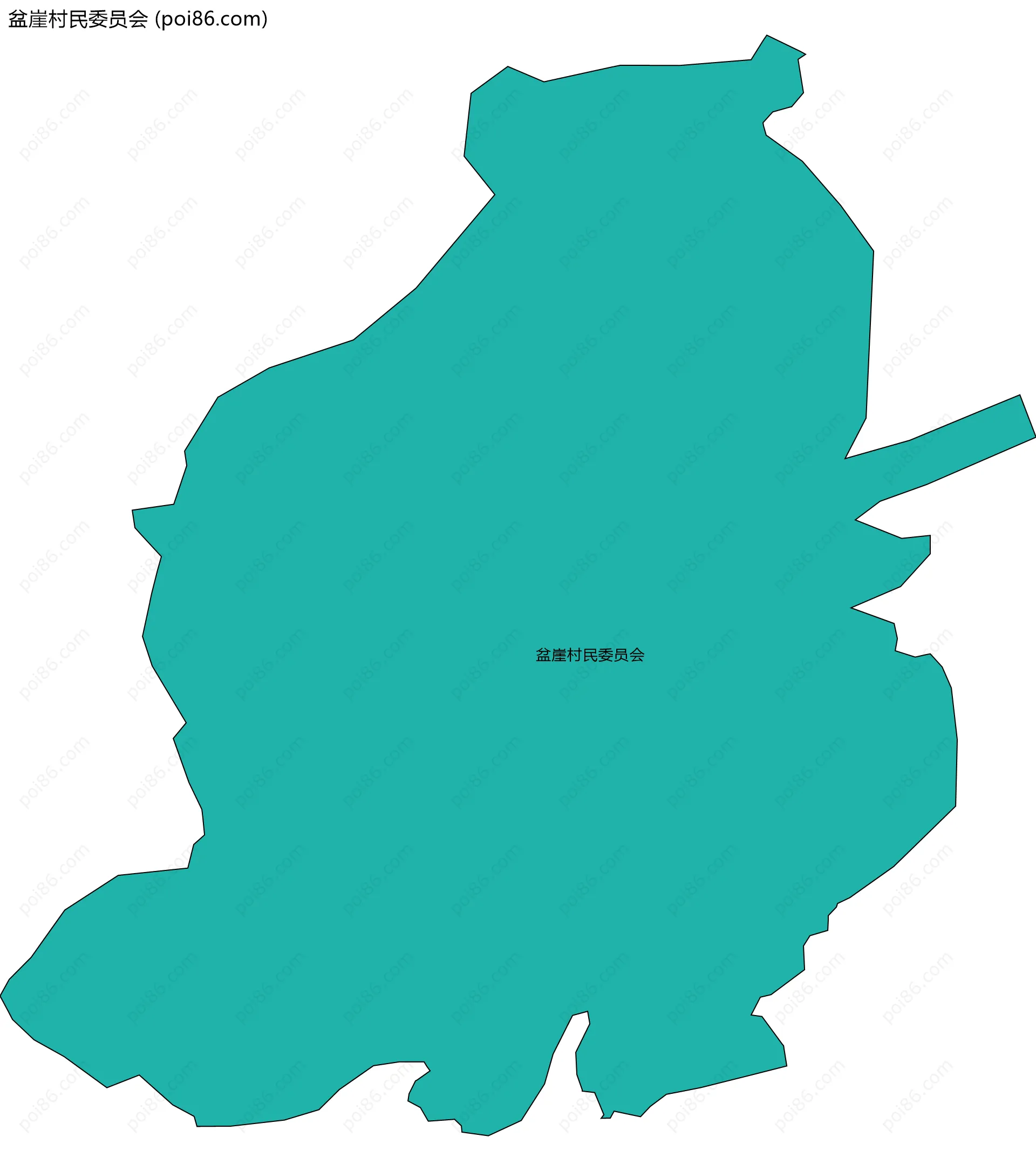 盆崖村民委员会边界地图