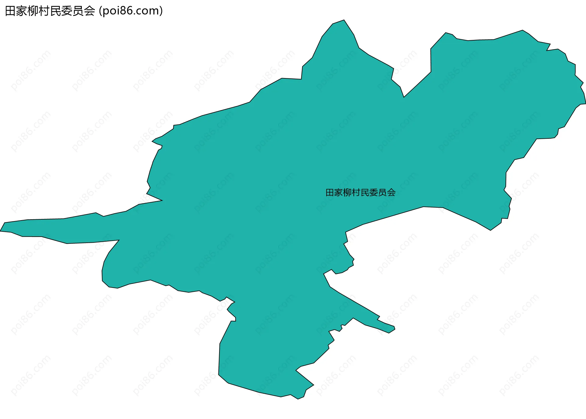 田家柳村民委员会边界地图