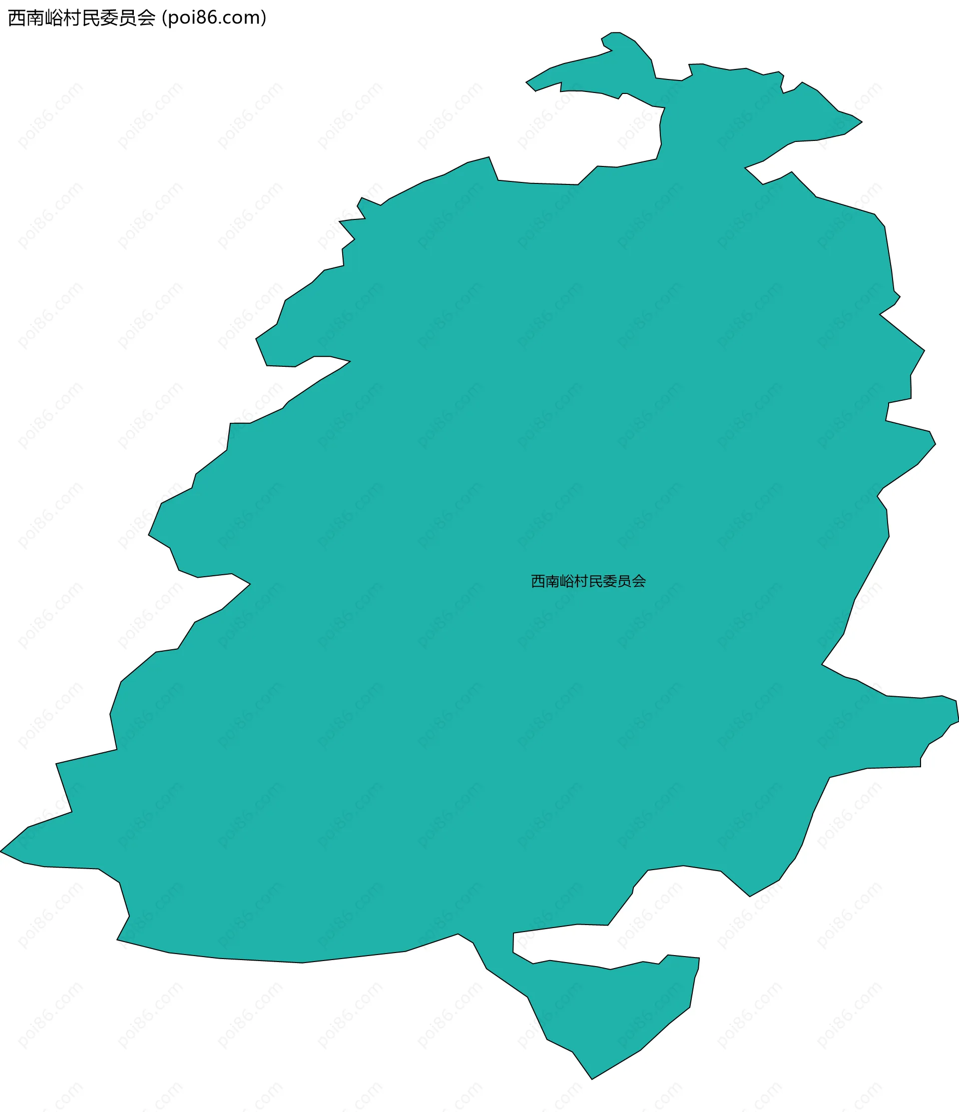 西南峪村民委员会边界地图